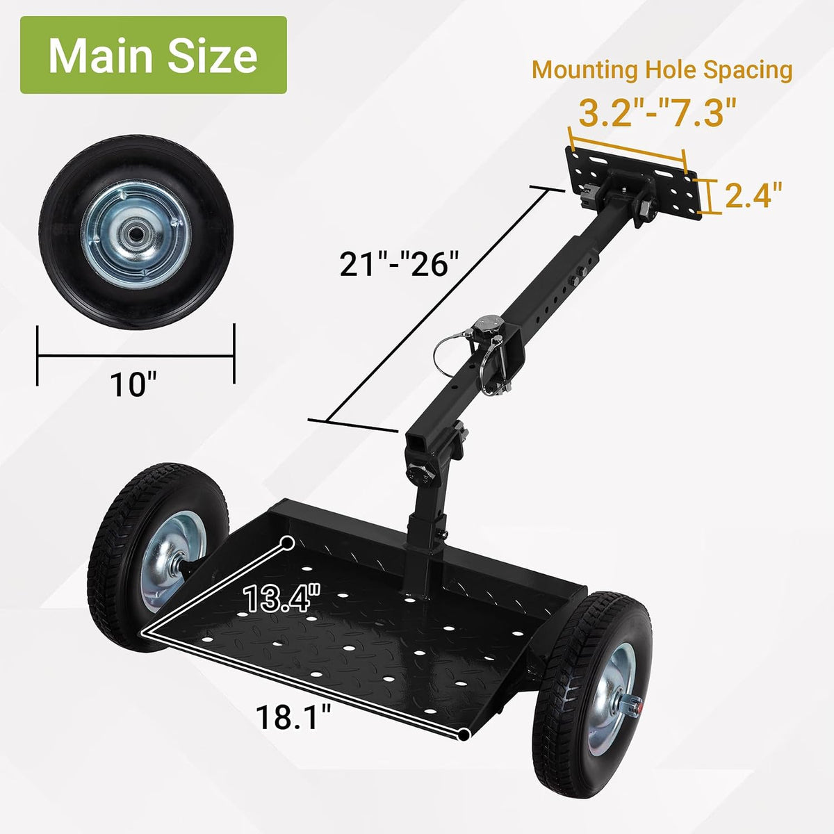 Updated Lawn Mower Wheels Sulky, Walk Behind Mower-Sulky