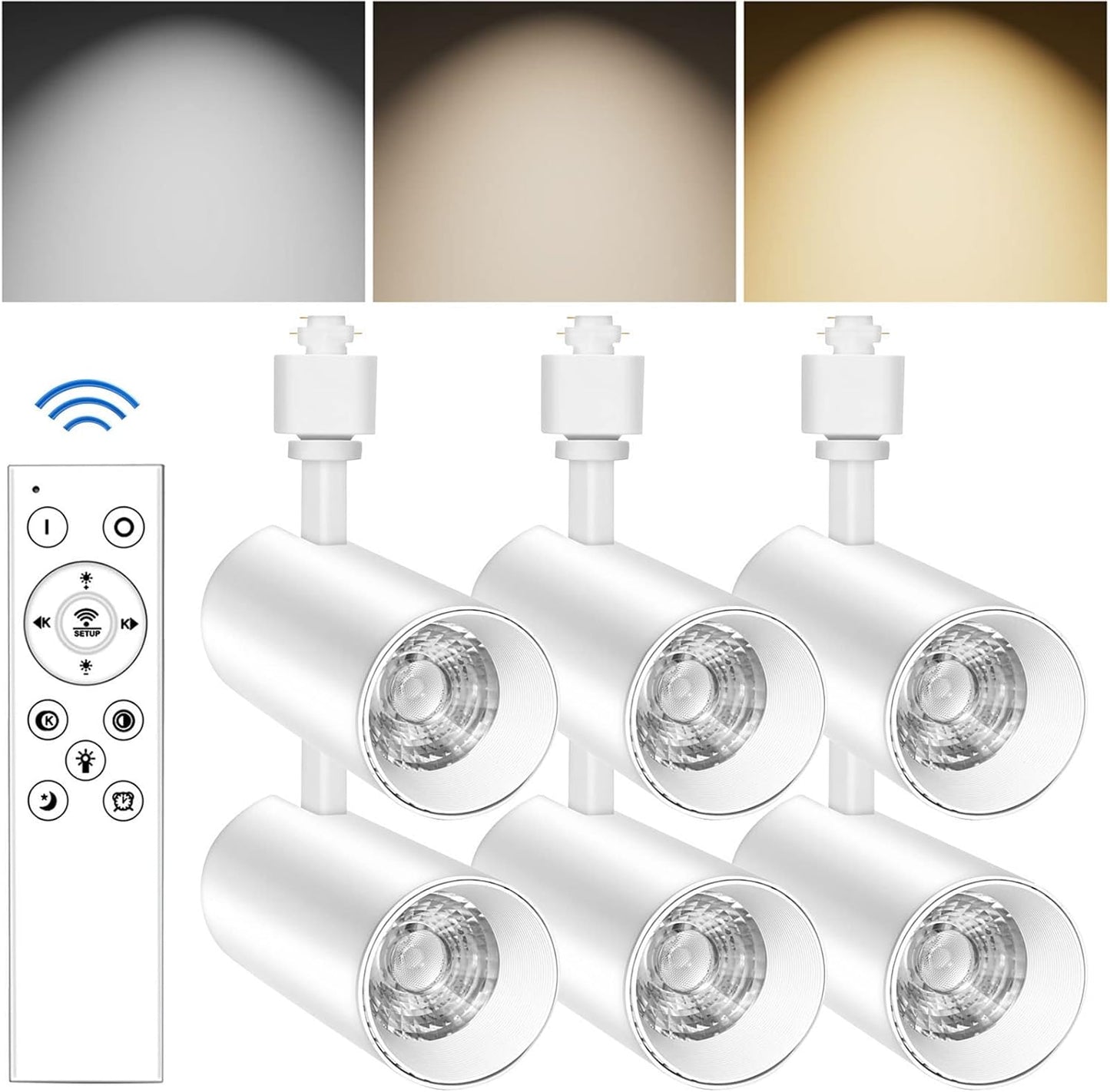 STEAIRE 15W H Track Lighting Heads Dimmable LED Track Light Heads Bright Rail Ceiling Spotlight Fixtures Accent Task, 3-Color 3000K 4000K 5000K,