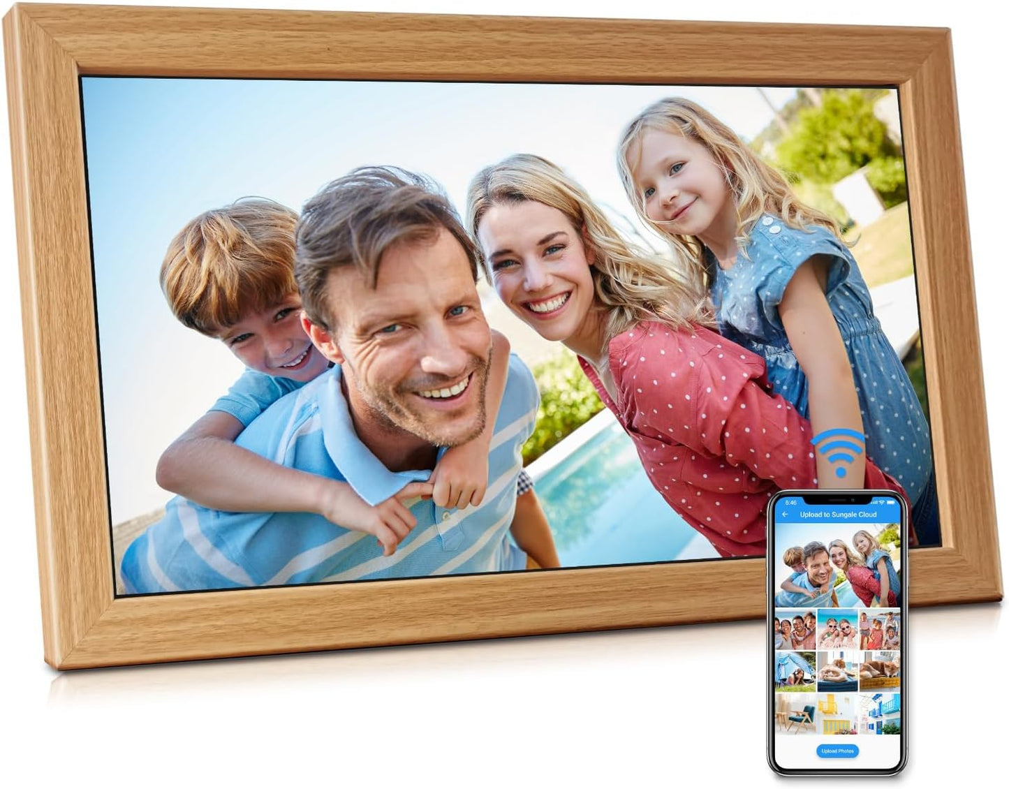 Sungale 21.5 True Cloud Frame: Enhanced Photo Experience with HD IPS LCD Screen, 16:9 Wide Screen, 20GB Cloud Storage, Remote Management, Easy Setup,