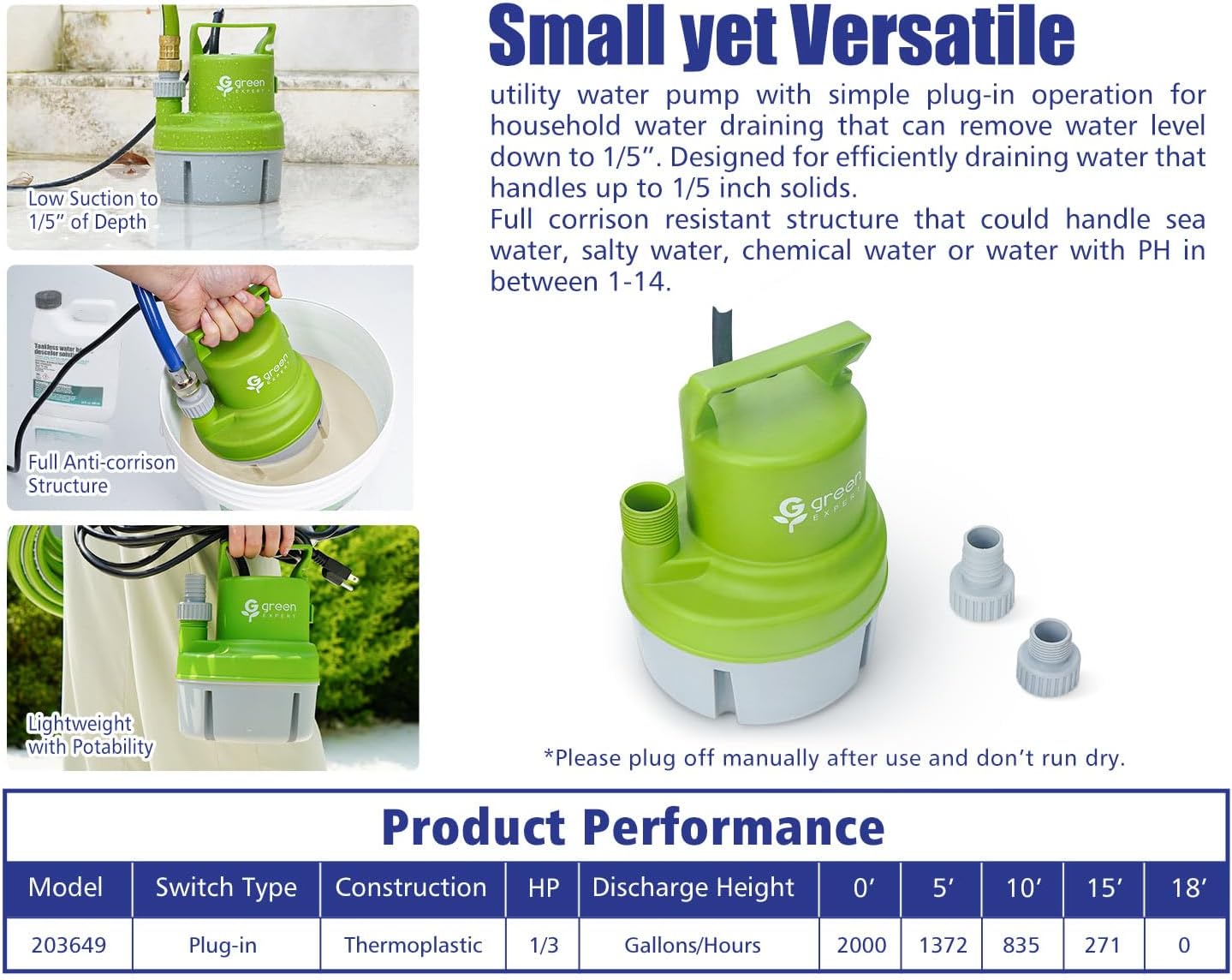 Tankless Water Heater Flushing Kit, 6-in-1 Descaling Kit with 1/3HP Utility Pump, 3-Gallon Bucket w/Lid Opener, 2×6ft 3/4" GHT Red&Blue PVC Hoses, Wrench & Adapter, for Isolation Valves