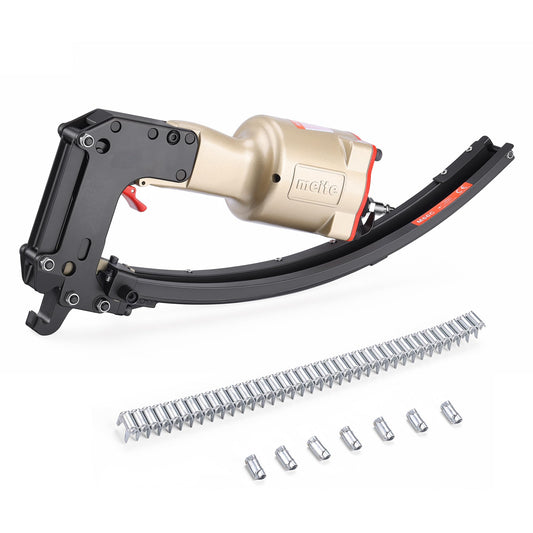 meite M66C Pneumatic Clinching Clipper 3/4 Inch Crown Clinch Clip Gun for Spring Mattress, Car Seats, Wire Cages