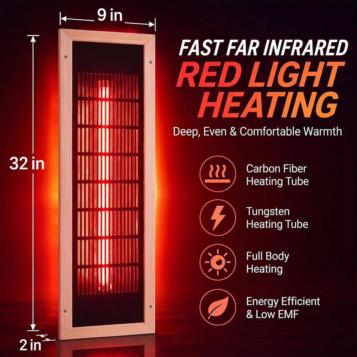Woanger 3 Pcs Infrared Sauna Heater Panel 120V Far Carbon Fiber Heat Plate