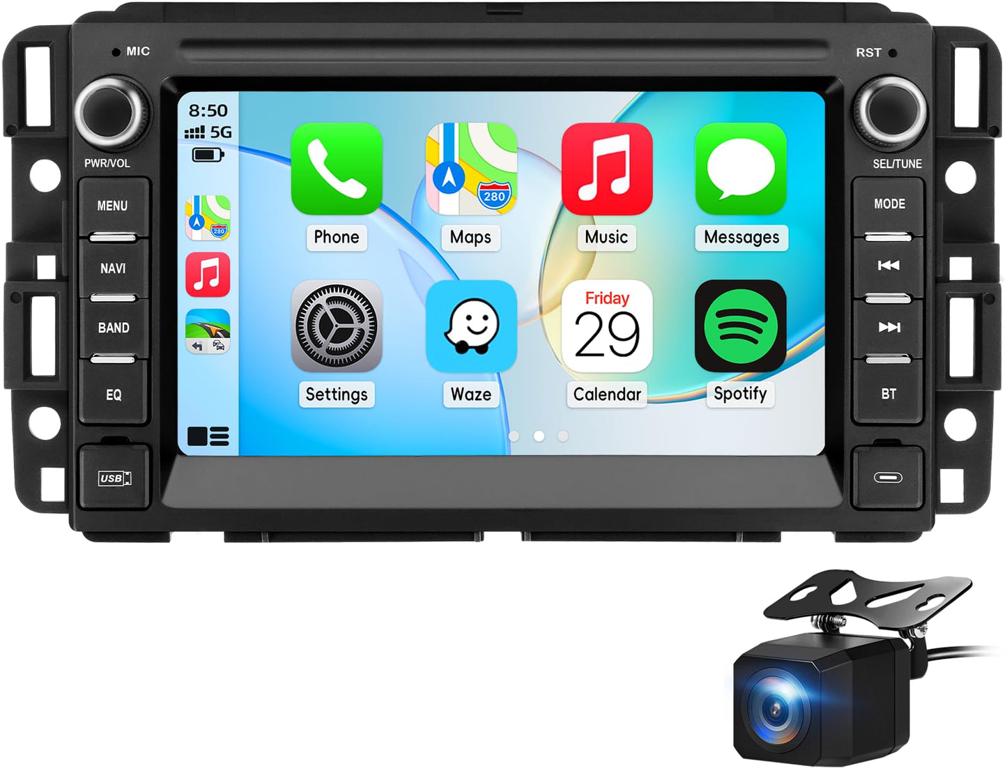 Car Stereo Radio for Chevy Silverado 2007-2013 GMC Sierra Yukon Buick,Android 15 Silverado Radio Replacement with CarPlay Android Auto Backup Camera