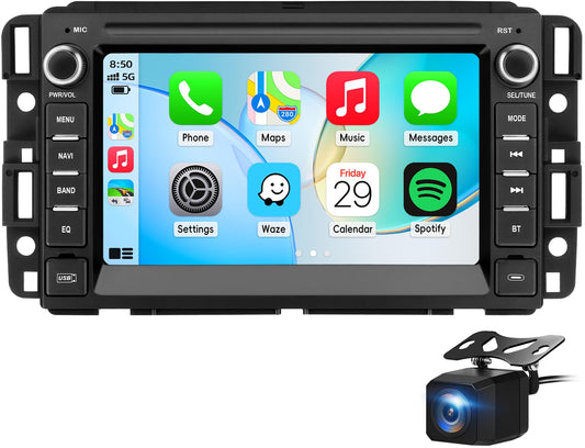 Car Stereo Radio for Chevy Silverado 2007-2013 GMC Sierra Yukon Buick,Android 15 Silverado Radio Replacement with CarPlay Android Auto Backup Camera