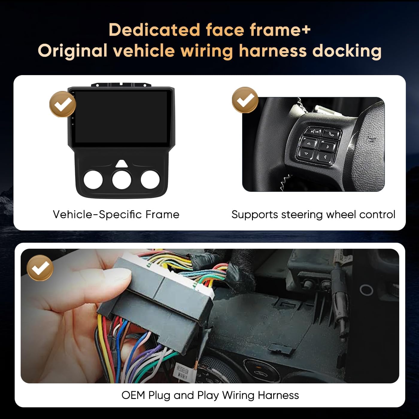 Car Stereo for Dodge Ram 1500 2500 3500 2013 2014 2015 2016 2017 2018, 9" Android 13 Touchscreen Radio, Wireless CarPlay Android Auto, GPS, Bluetooth, Backup Camera, Manual AC Only Dodge RAM 1500 2500 3500 2013 2014 2015 2016 2017 2018 Manual AC