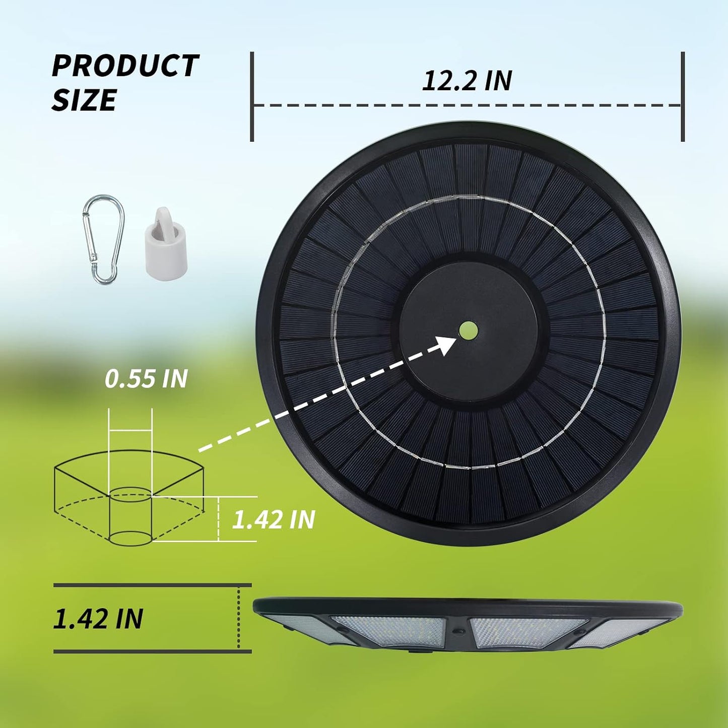Flagpole Solar Light 6000 Lumens Brightest 566 LED Flag Pole Light Solar Powered with DC Charge Port Last Up to 20 Hrs Outdoor Dusk to Dawn IP67 Waterproof for Most 15 to 40ft Flag Poles Black