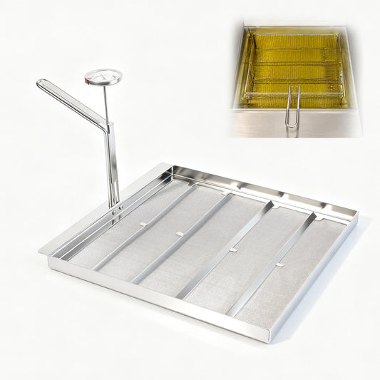 AF45 Commercial Deep Fryer Filter with 550 Micron Filter Screen, 13.75" x 13.75" 304 Stainless Steel Fryer Mesh Filter for Commercial Kitchens & Restaurants