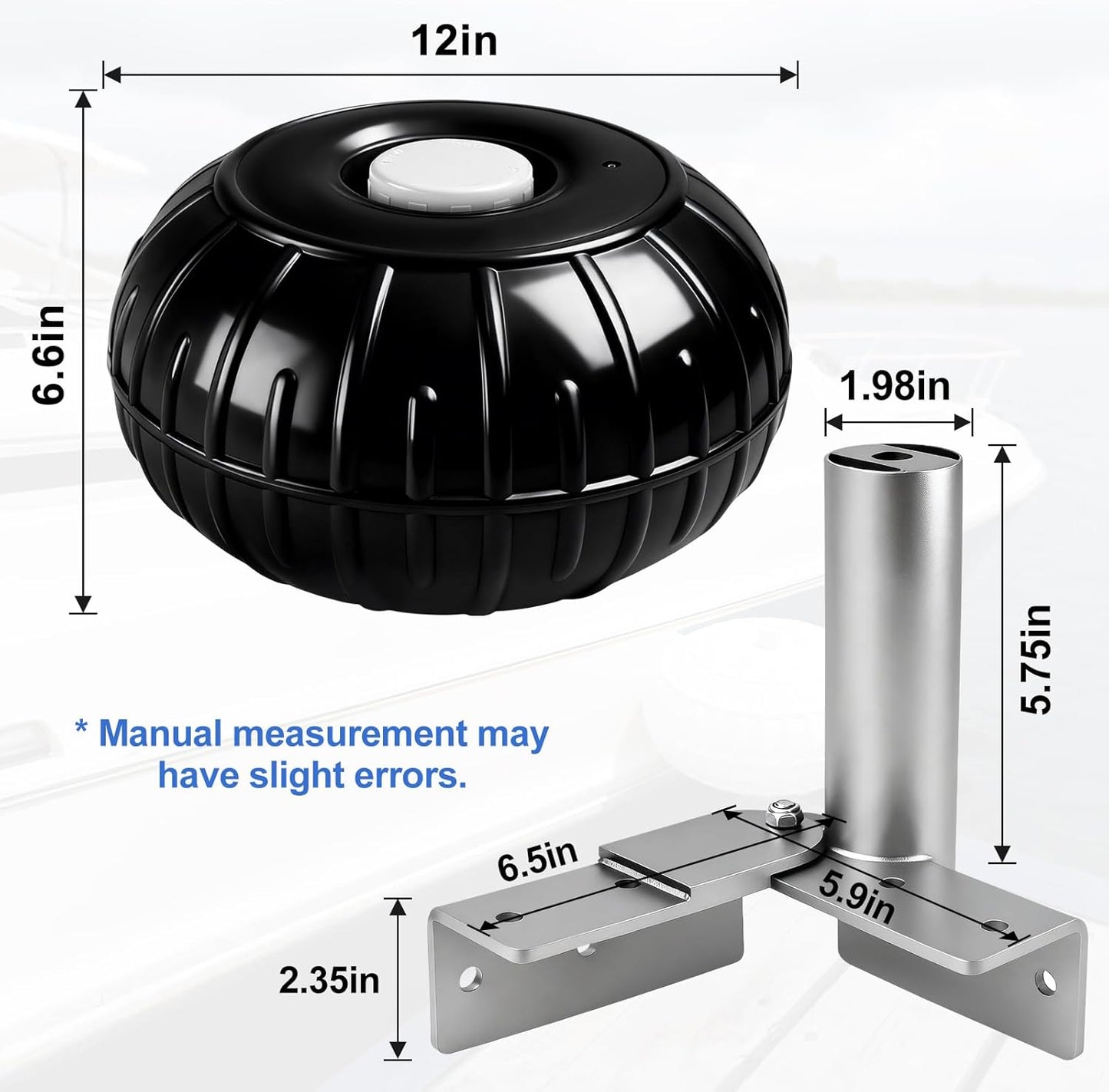 Dock Bumpers Wheel Corner Mount Boat Dock Wheel Bumper Black