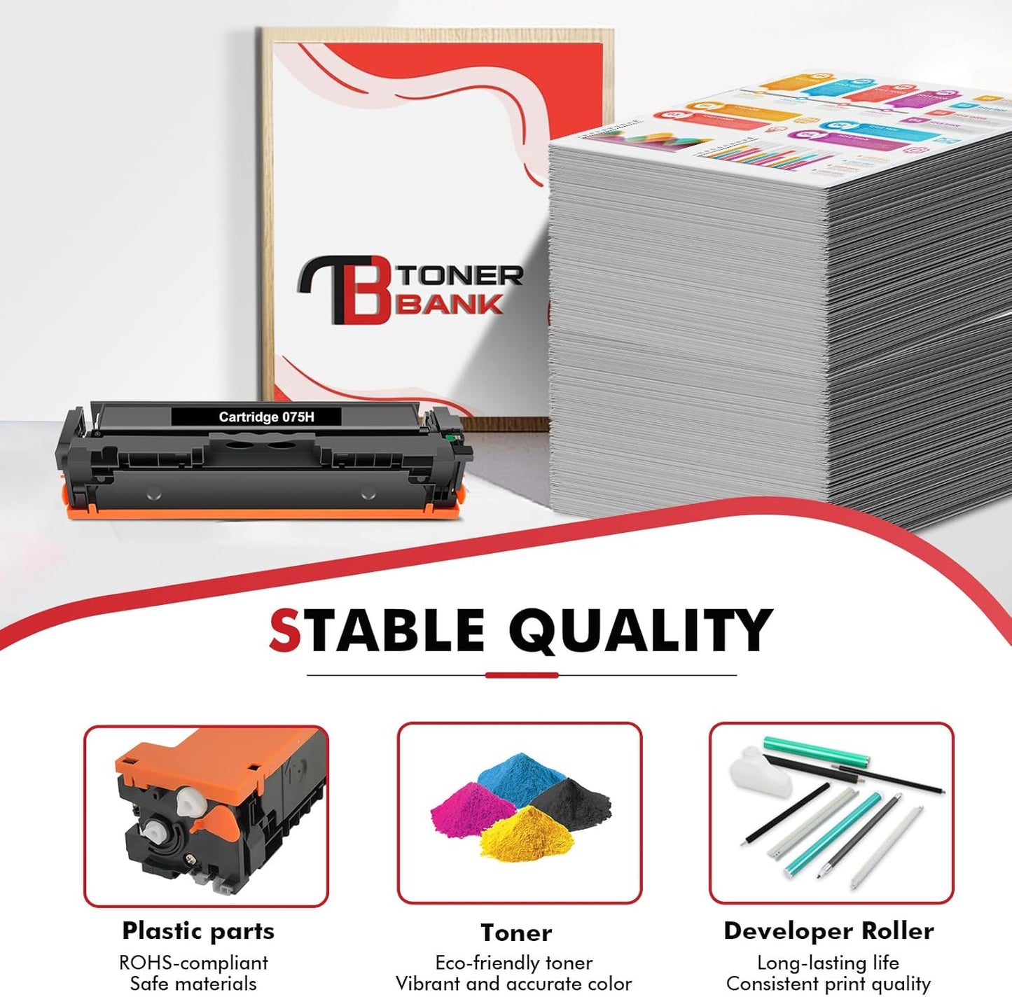 075H 075 Toner Cartridge Set MF665CDW LBP646Cdw MF662CDW Compatible Replacement for Canon Color ImageCLASS MF663Cdw LBP647Cdw Printer Ink High Yield 4 Pack (Black Cyan Yellow Magenta)