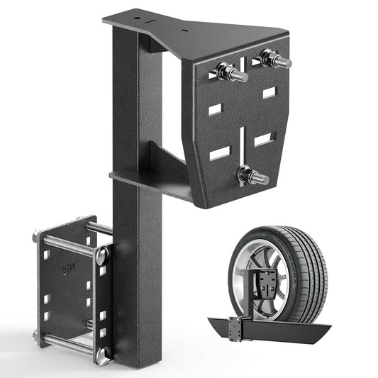 Trailer Spare Tire Mount Carrier – 3-Nut Design, Fits 4/5/6/8 Lug | Spare Tire Carrier, 180 lb capacity, E-coat and powder coat rustproof, no-drill frame mount, for utility/boat/RV trailers
