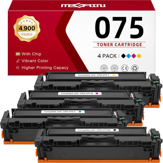 MEGAIN 075 High Capacity Toner Cartridge Replacement for Canon 075H with Color imageCLASS MF665Cdw LBP646Cdw MF663Cdw Multicolor (with Chip, 4 Pack) 075 4Pack