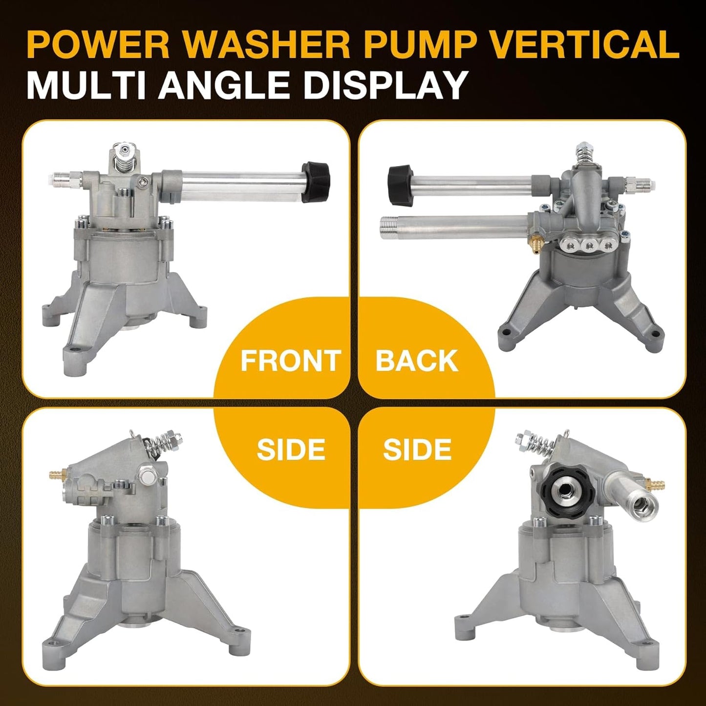 Pressure Washer Pump with 5 Nozzle Fits for SRMW22G26-EZ 2.2G24, 2.2 2.5 GPM 2600-3000 PSI 7/8" Shaft Vertical for TroyBilt, Karcher, Craftsman, Generac for Most 4-7 HP Engines