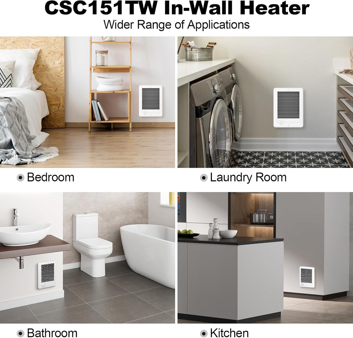 CSC151TW Electric Wall Heater Complete Unit with Thermostat (Part: 67509)