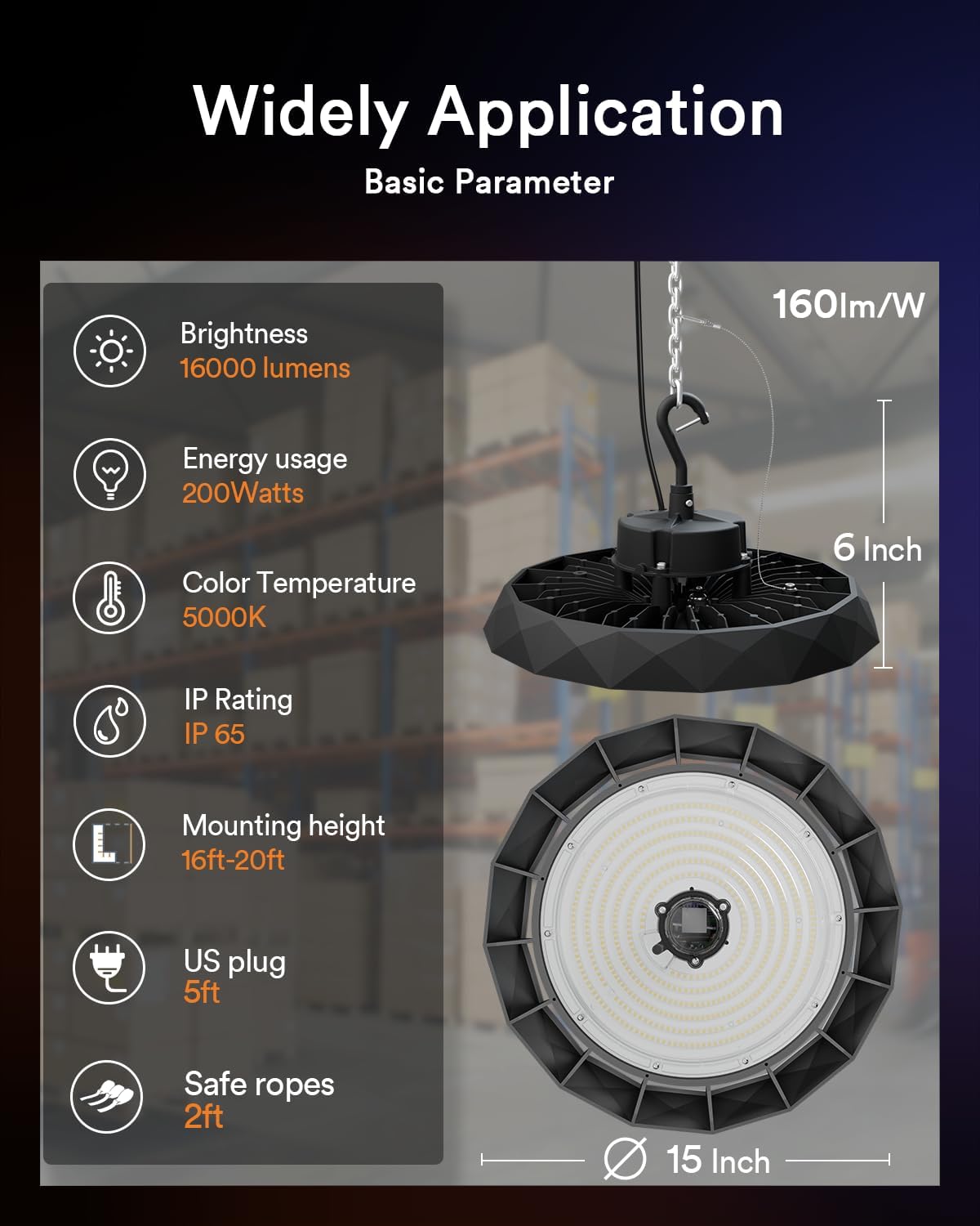 UFO LED High Bay Light 200W 160lm/W with Motion Sensor, 32000LM Brightness Dimmable 5000K Daylight, Led Shop Lights for Garage Workshop Warehouse