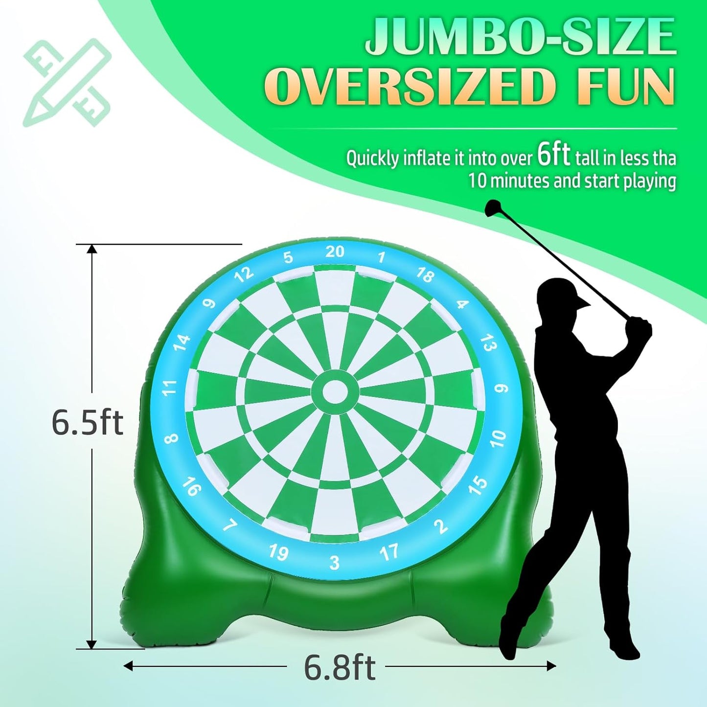 Innovative Bucket Golf Games, Giant Darts with Over 10 Golf Games, Oversized Backyard Golf Game with Air Pump, Portable Yard Games for Adults, Out