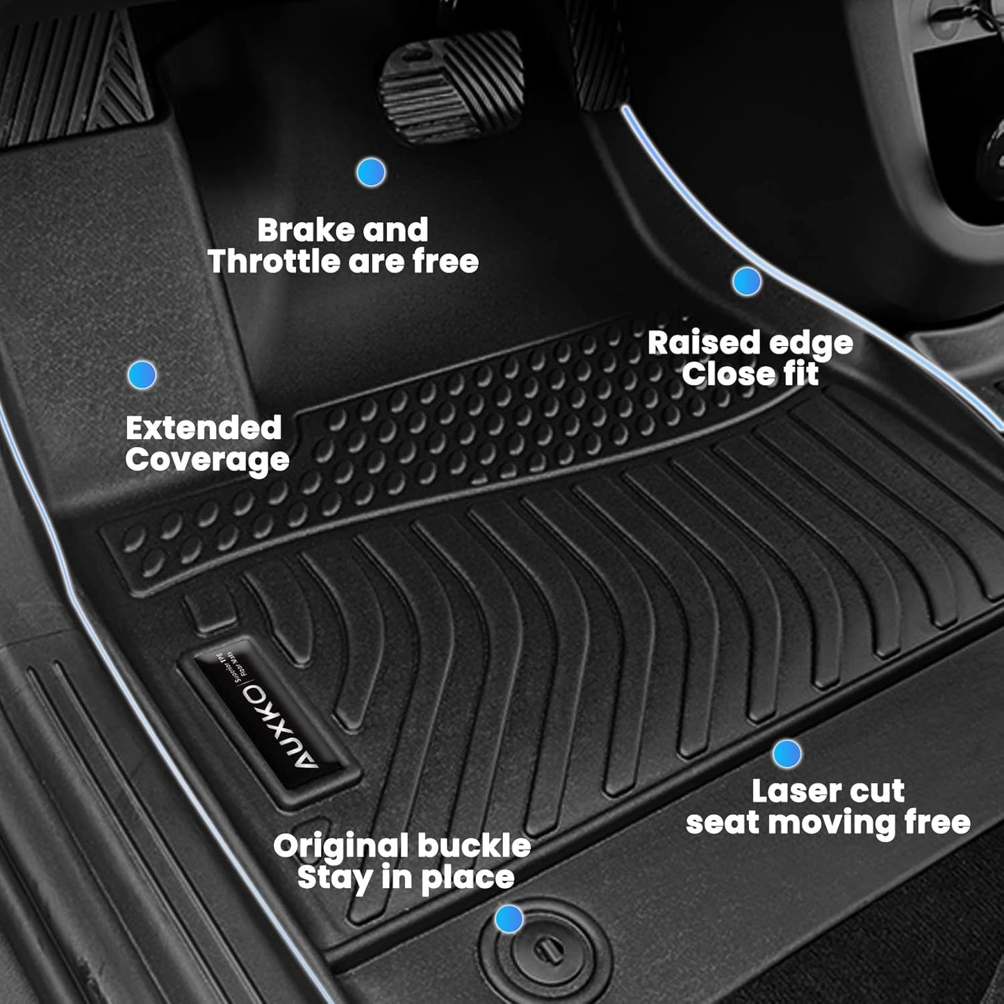 Auxko All Weather Floor Mats for Toyota rav4 Hybrid 2026 TPE Rubber Liners Accessory for Toyota rav4 Hybrid 2026 Odorless Anti-Slip Mats Black rav4 hybrid|2026|floor mats