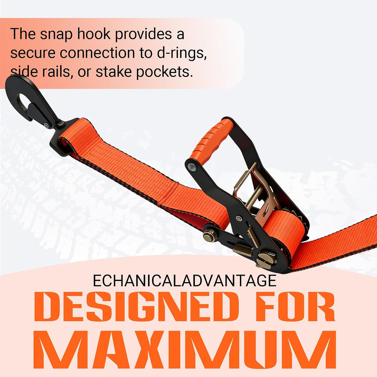 2'' x 96'' Cargo Control Wire Hook Ratchet Straps, Wheel Tie Down System