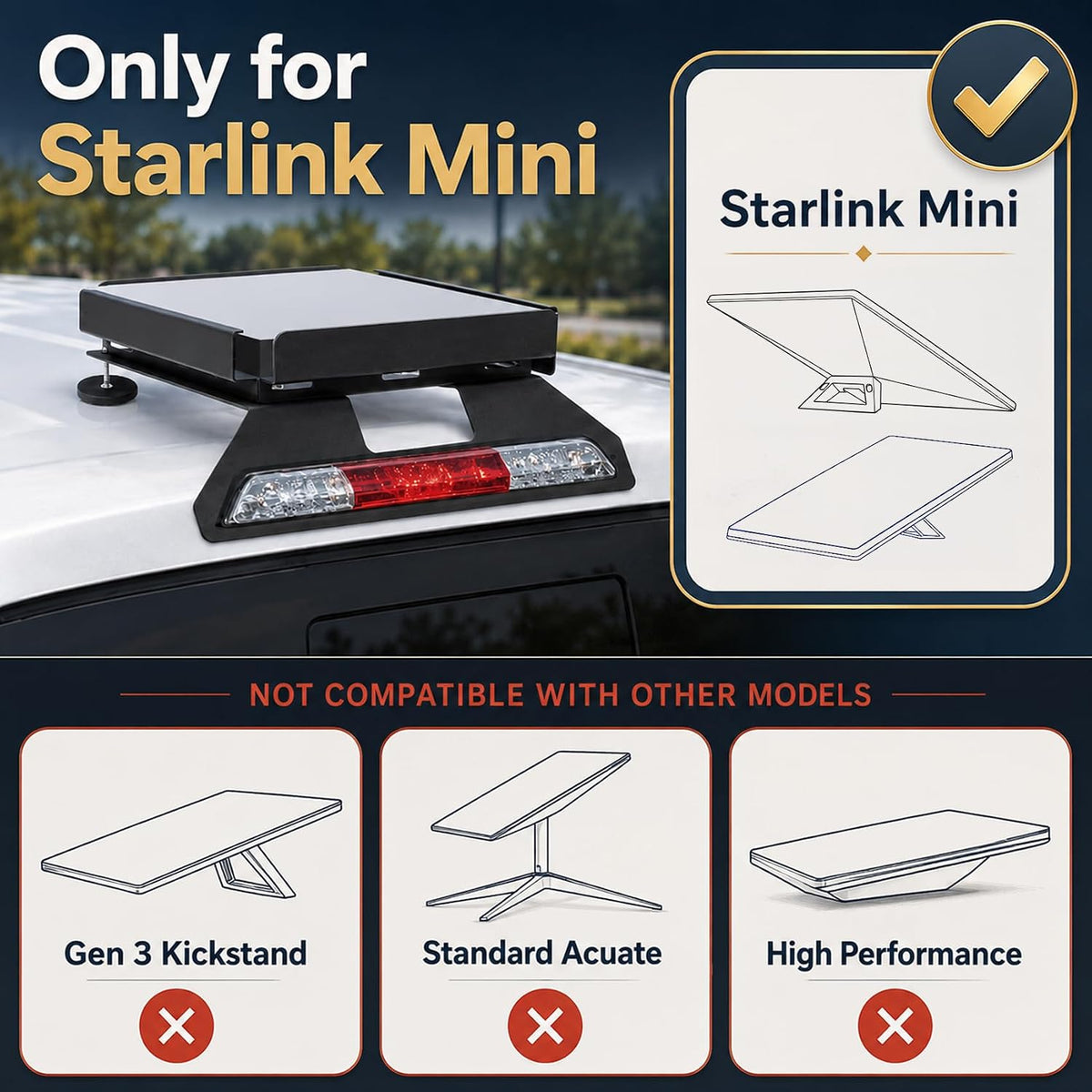 Compatible with Starlink Mini Truck Mount for Ford F150 2015+