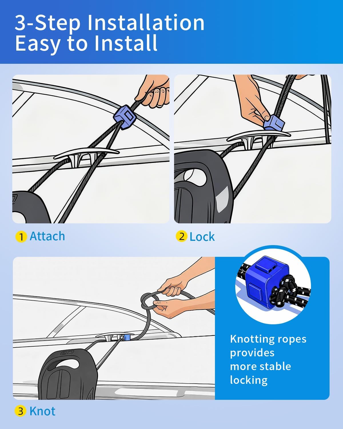 OCEANBROAD EVA Boat Fenders 2 Pack, 17" x 8" Boat Bumpers for Docking, with Quick-Lock Rope & Strap, Black, Fit for Pontoon, Jon, Ski and Fishing Boats, Marine-Grade Foam for Hull Protection