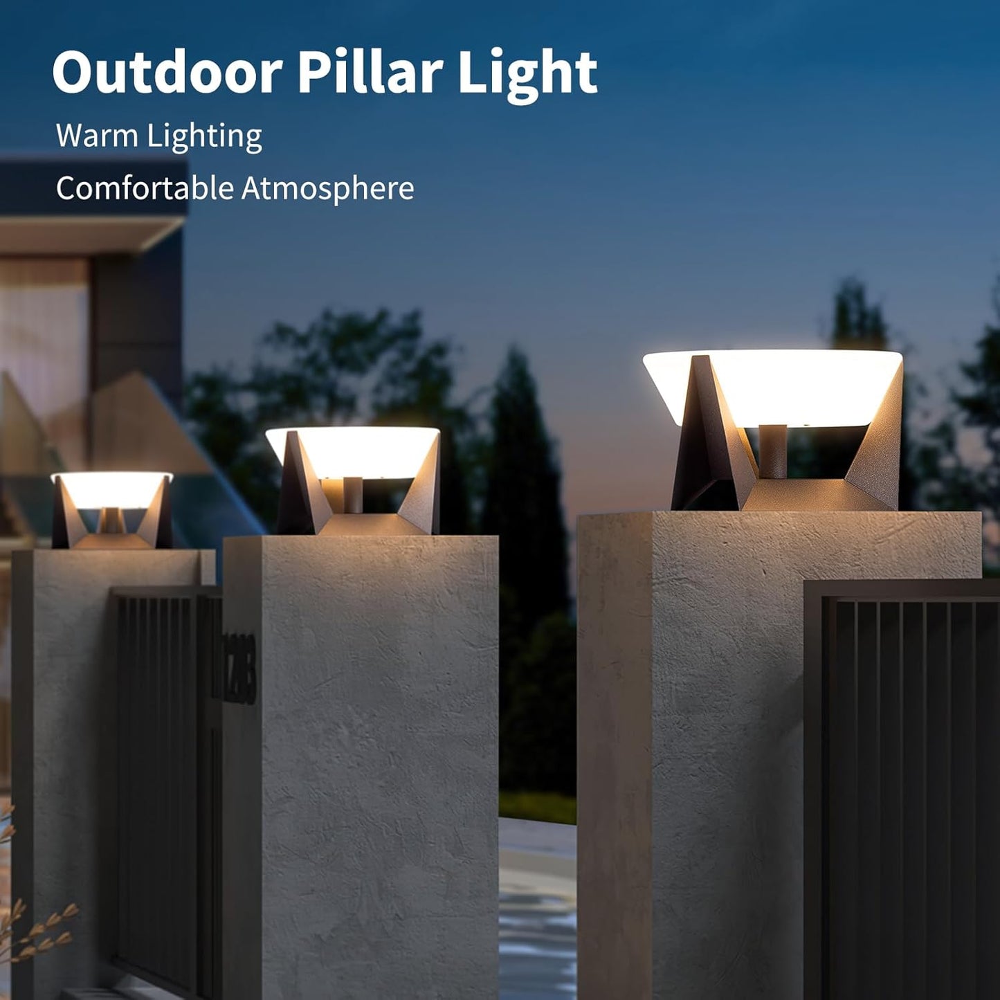 Outdoor Post Light, Modern Pillar Lights IP65 Waterproof LED Fence Deck Post Cap Lights 3000K Luxury High Voltage Har