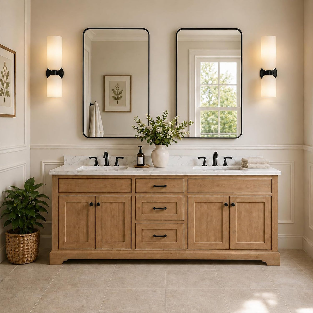 Black Wall Sconces Set of 2 - Frosted Milk Glass Dimmable Light Fixtures