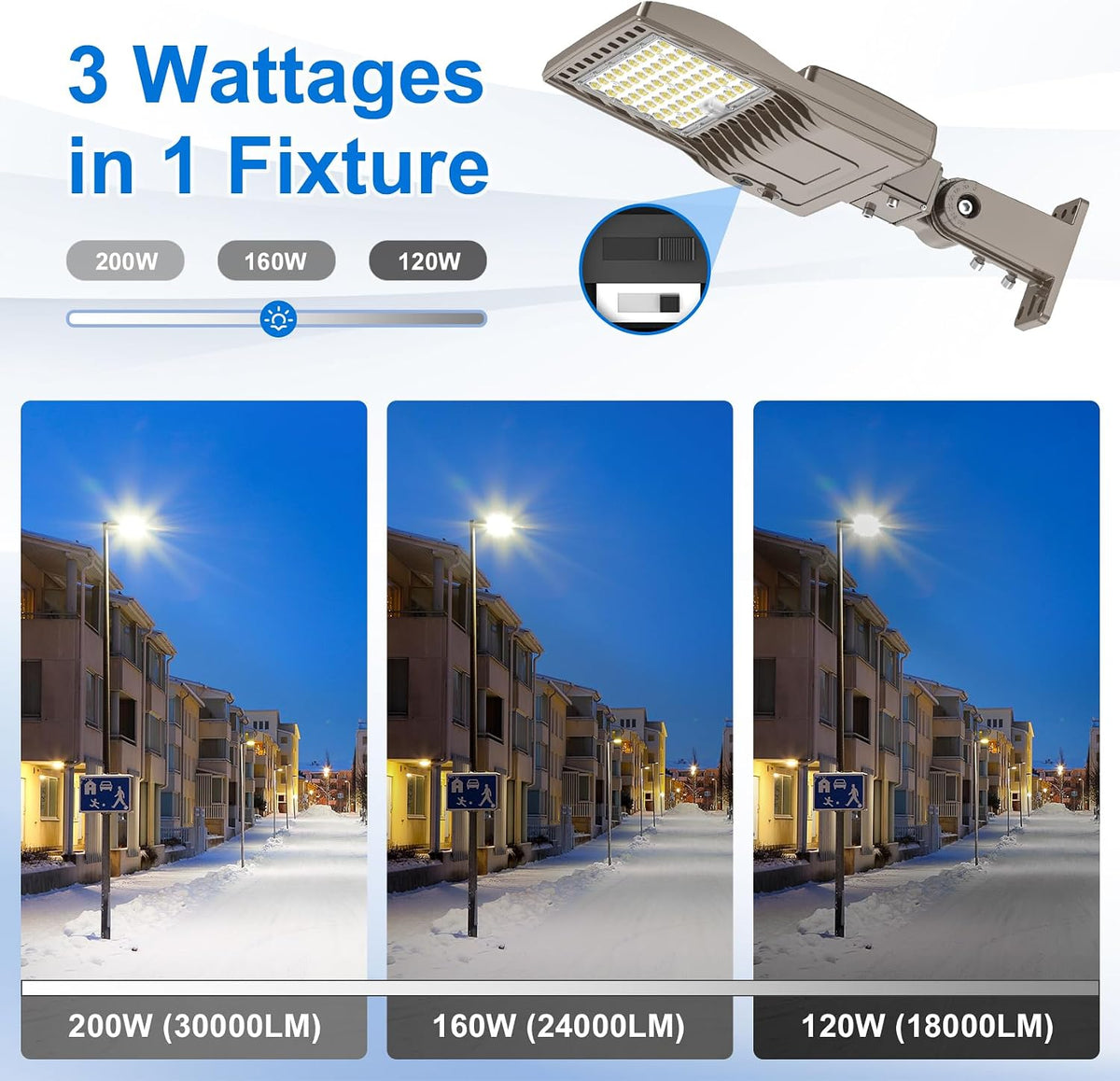 200W Led Parking Lot Lights, Dusk to Dawn Outdoor Shoebox Lighting Fixture