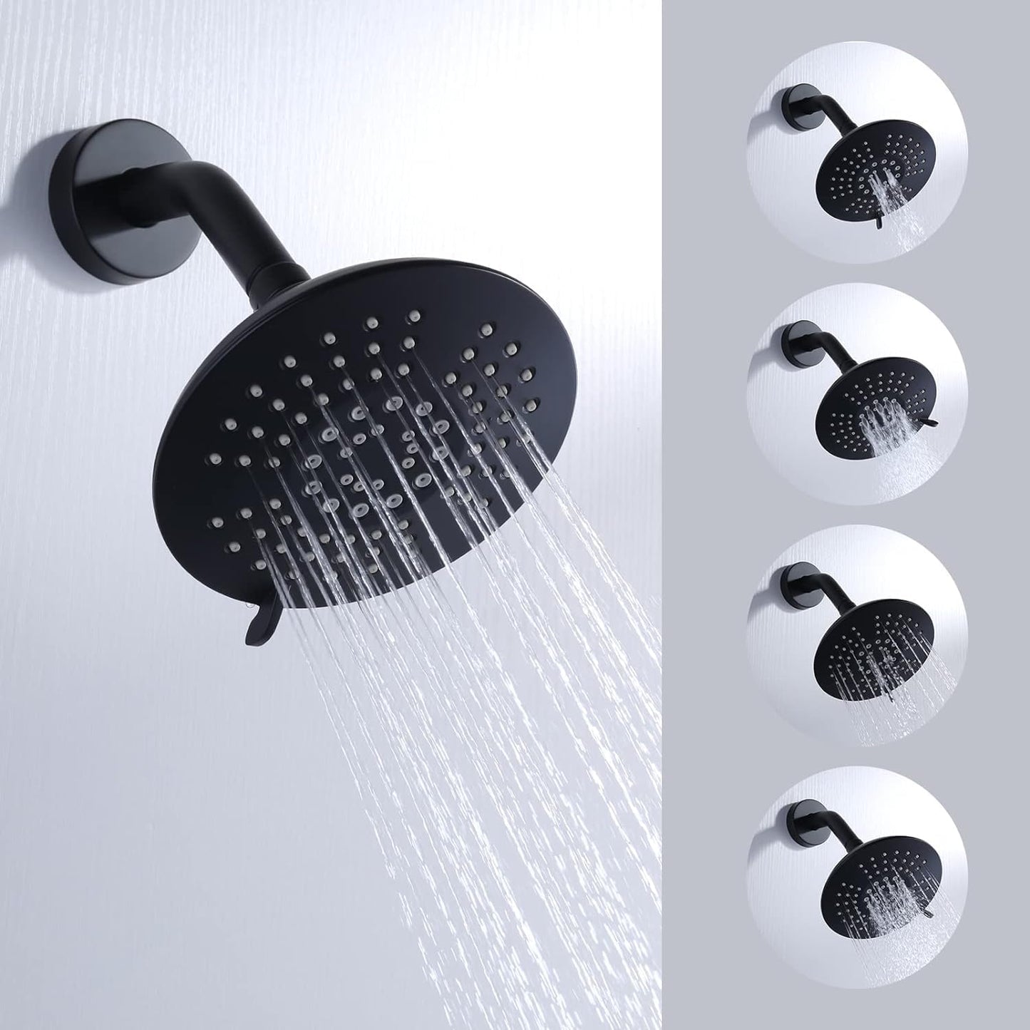 Aleasha Tub and Shower Faucet Combo, Black Shower Faucet Set with Tub Faucet, Bathtub Faucet with Shower Diverter, Sigle Handle Tub Shower Faucet Set