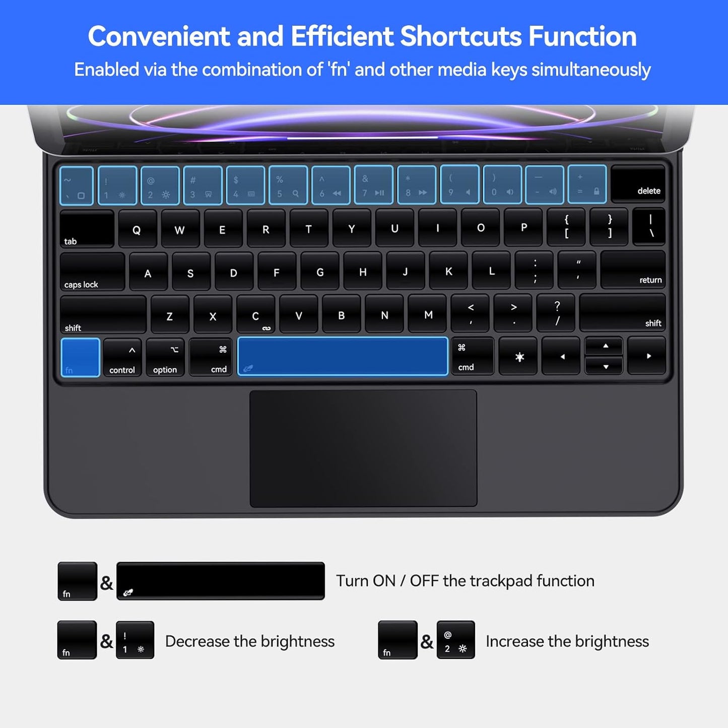 AUSDOM iPad 12.9 Pro Case with Keyboard, Magic-Style Magnetic Floating Wireless Keyboard Case for iPad Pro 12.9-inch (3rd, 4th, 5th and 6th Gen),