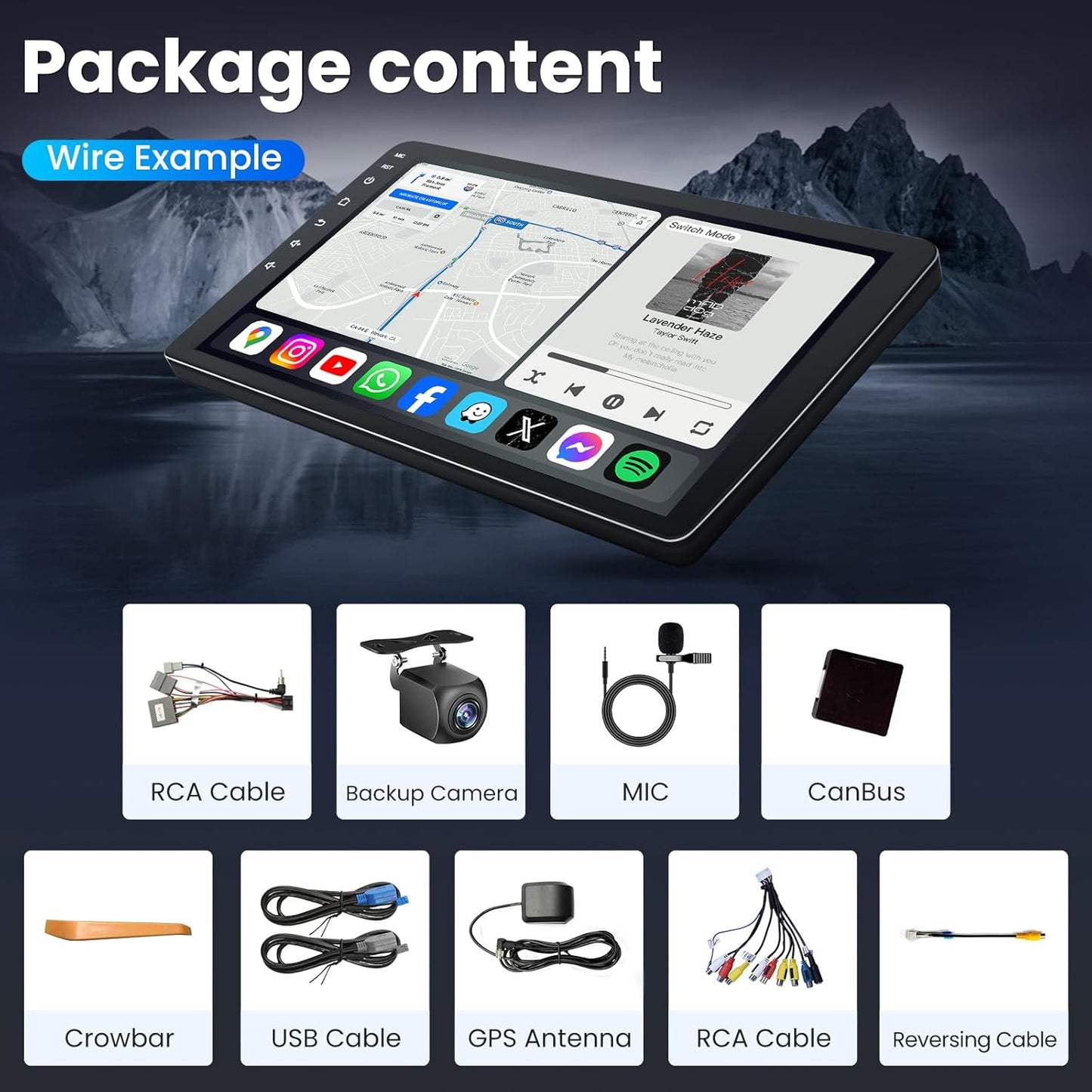 8 core for Toyota Highlander Car Radio Upgrade 2008-2012: Android 13 Touch Screen Stereo Head Unit, Wireless CarPlay Android Auto, Bluetooth GPS WiFi FM SWC, 10.2 Inch IPS Display 1280x800, 2G+32G