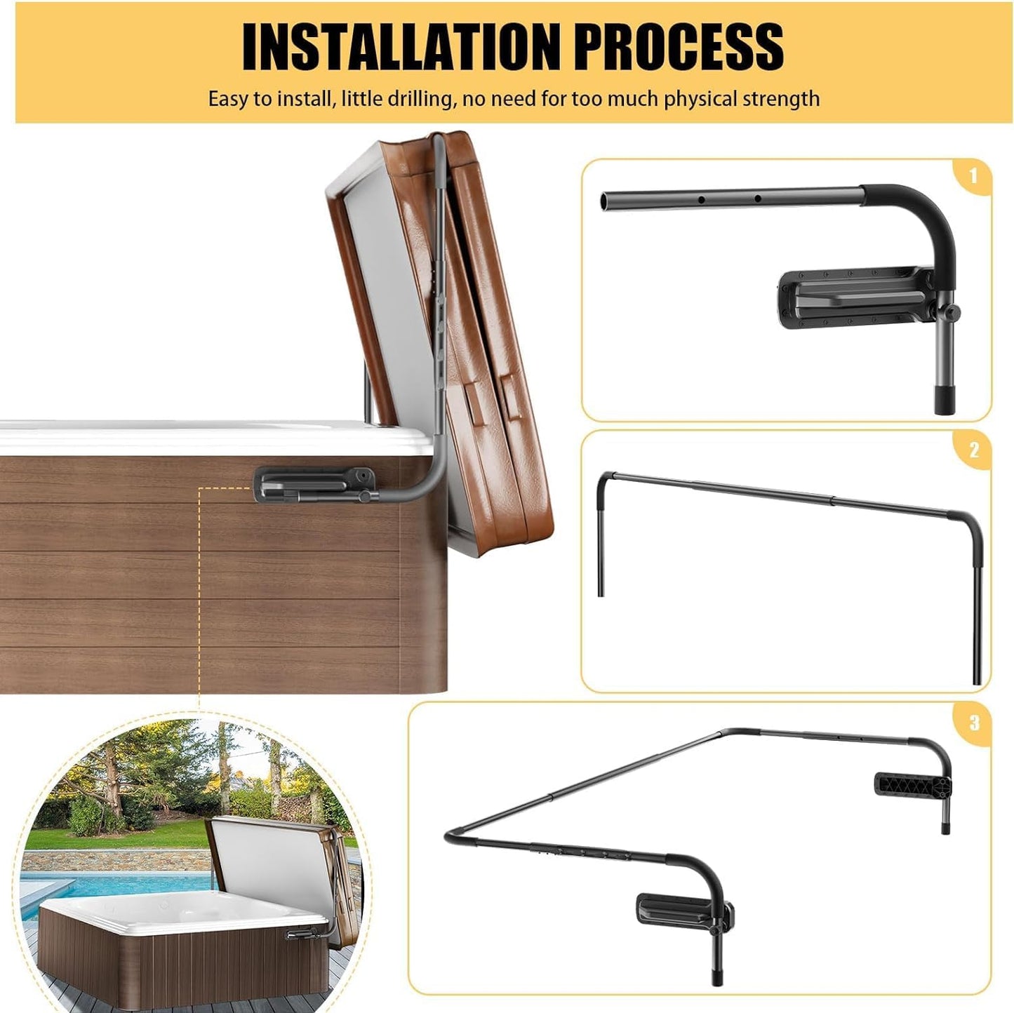 Doniks Spa Cover Lifts,Cover Lifts Pivot Top Mount Spa & Hot Tub Cover Lift Removal System,Hydraulic Hot Tub Cover Lift with