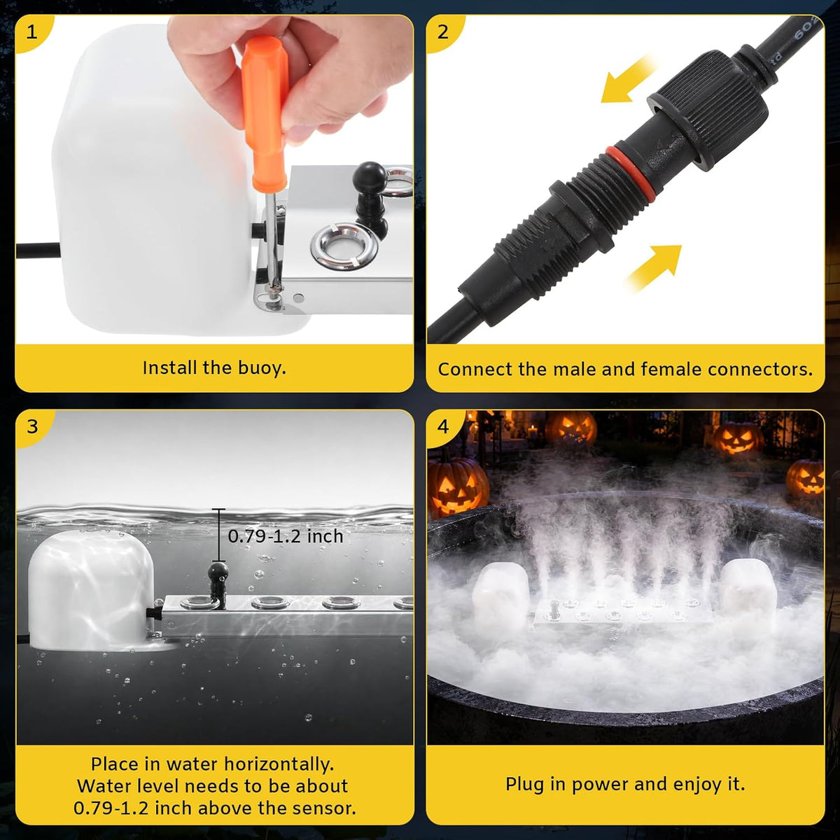 Dyna-Living Mist Maker Ultrasonic Fogger 10 Head Ultrasonic Pond Fogger