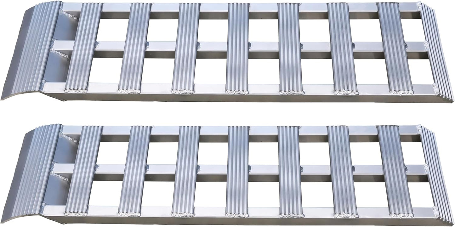 GEN-Y Hitch Aluminum Loading Ramps - Set of Two 40-Inch x 11-Inch Ramps for ATVs, Motorcycles, Mowers, Carts, and Sheds - 1,200 LBS. Combined Capacity with Serrated Rungs