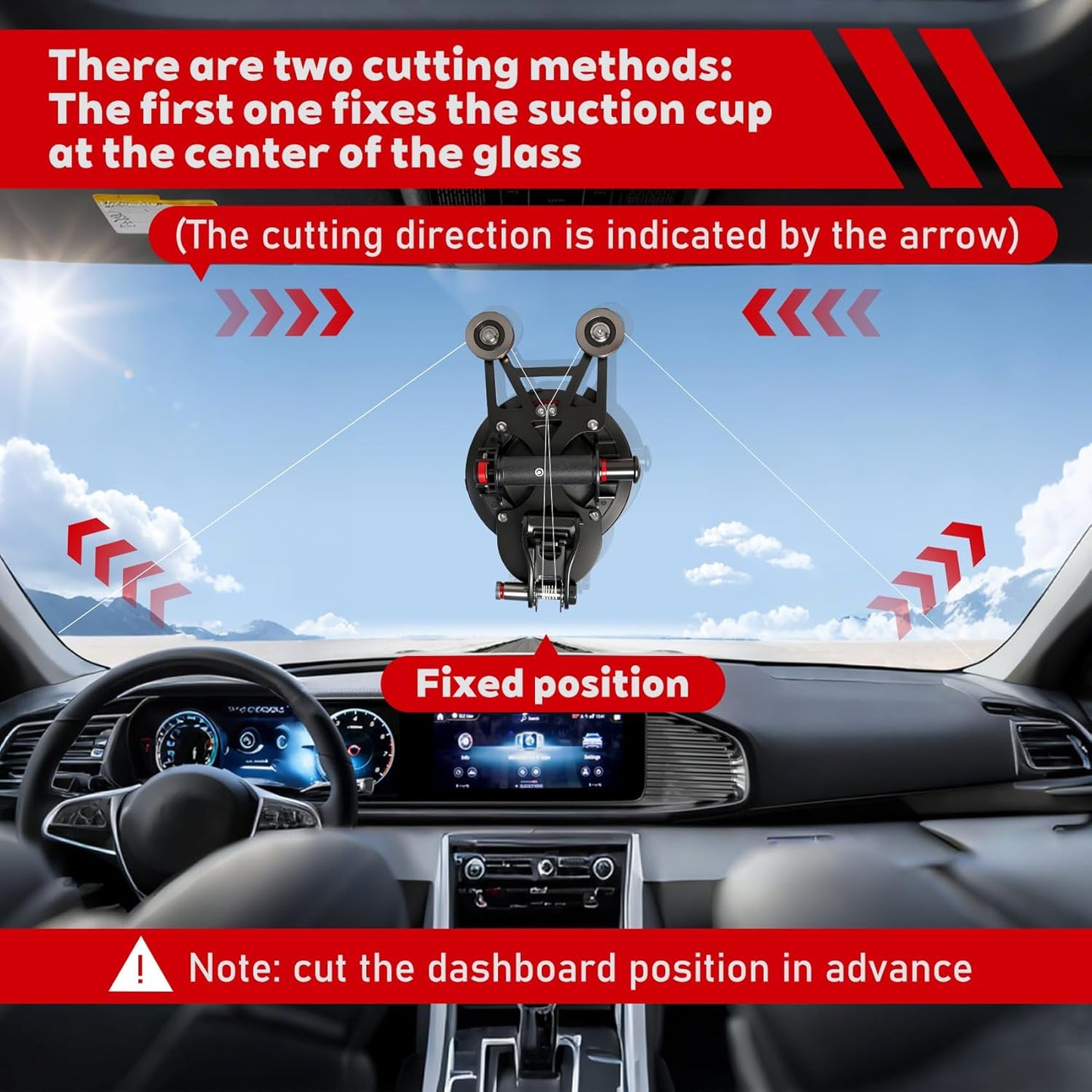 Auto Windshield Removal Tool Kit,Heavy Duty 8Inch Suction Cup (770-lb) with Self Locking Dual Cutting System & 1.2mm Reinforced Cutting Wire for The Quick and Safe Removal of Car Windshields