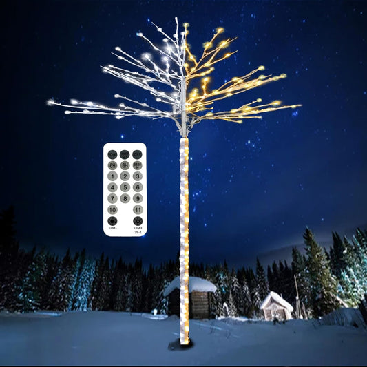 Fairyrain Lighted Birch Tree Lights Artificial Tree Christmas Lights Suitable for Halloween Home Party Decoration Wedding Lawn Patio 7.8FT Warm