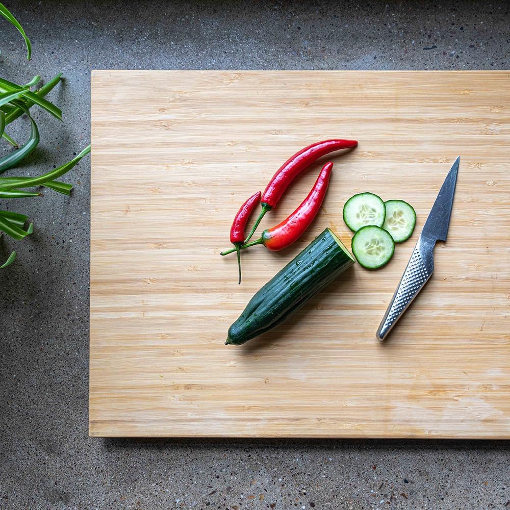 100% Bamboo Kitchen Cutting Board | The 19.6' x 14.9'; for Chopping, Slicing, Carving, Mincing, Etc.