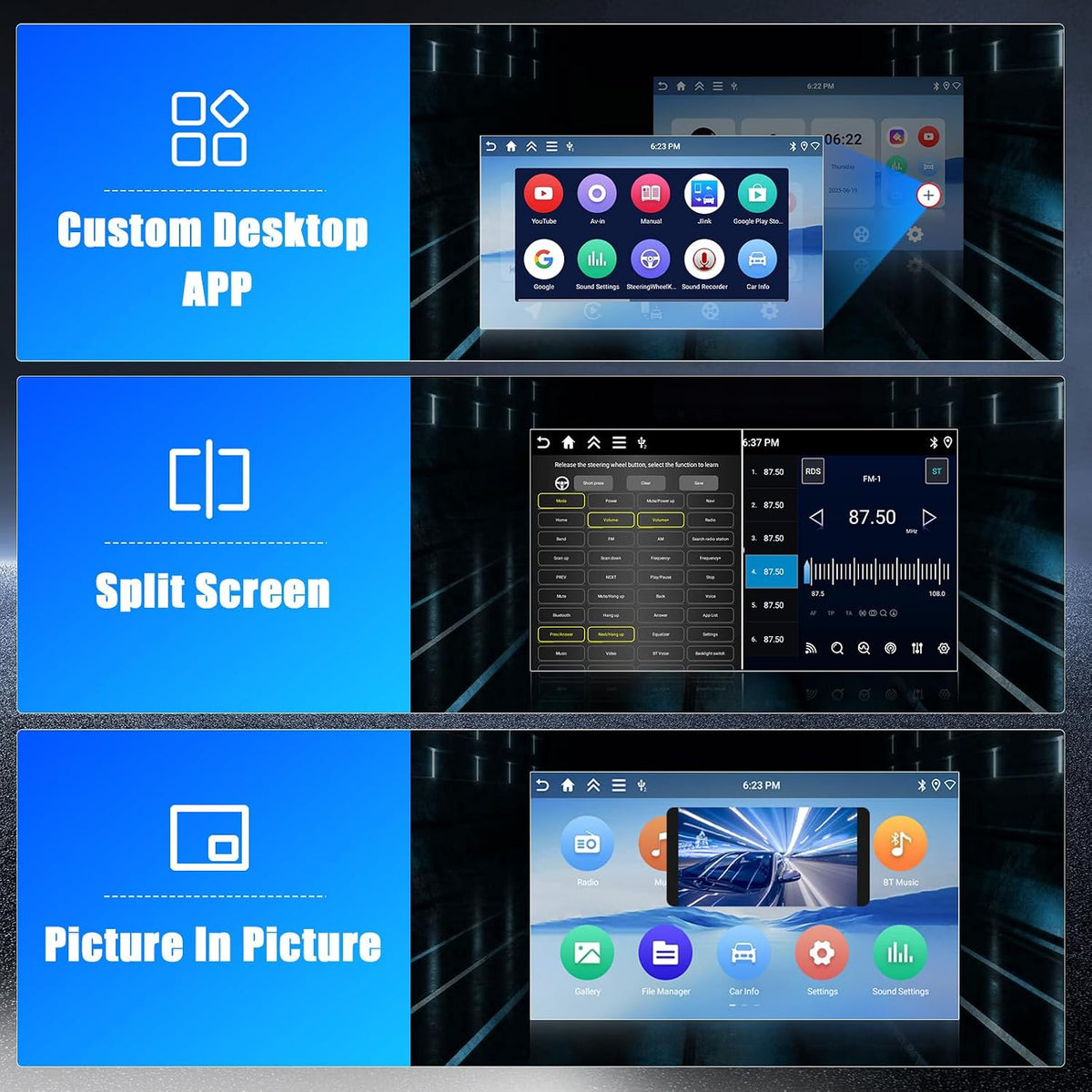 Hikity 4+128G Android 15 Car Stereo for Subaru Forester Impreza WRX STI 2008-2012, 9” Touchscreen Radio with CarPlay, Android Auto, Bluetooth, GPS Navigation, WiFi, DSP, FM, RDS + AHD Backup Camera 4+128G(Incell)-Black 4+128G(Incell)