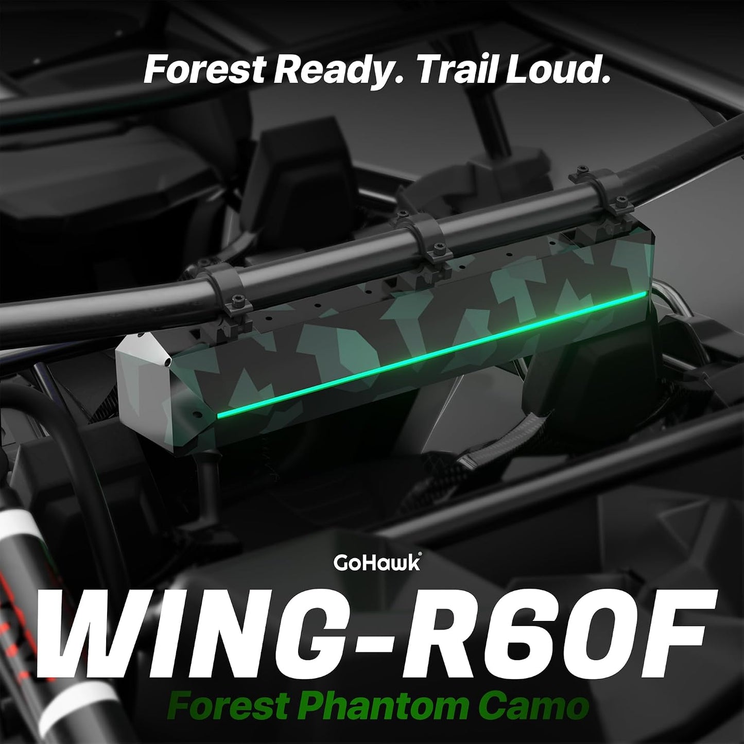 GoHawk 25" UTV Sound Bar with Subwoofer, 8-Speaker SXS SoundBar with Bluetooth and RGB Lighting, Waterproof ATV & Golf Cart Speakers, Compatible with Polaris RZR Can-Am X3 Defender Marine w/FM Radio