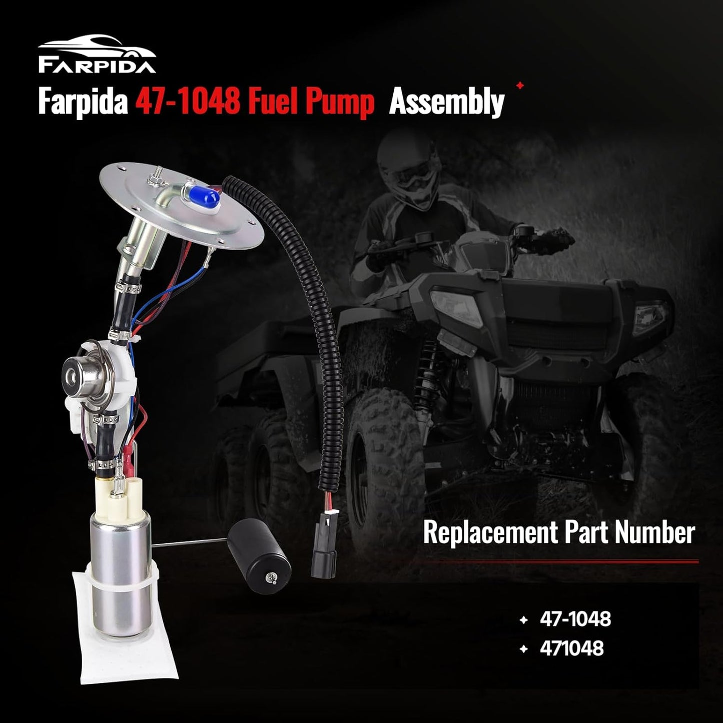 2520776 2520496 Fuel Pump Assembly, 5-Bolt 47-1048 Fuel Pump Compatible with 2005-2008 Polaris Sportsman 500 X2 700 800 EFI 4X4 ATV, Replaces# 47-1048 2520776 2520496