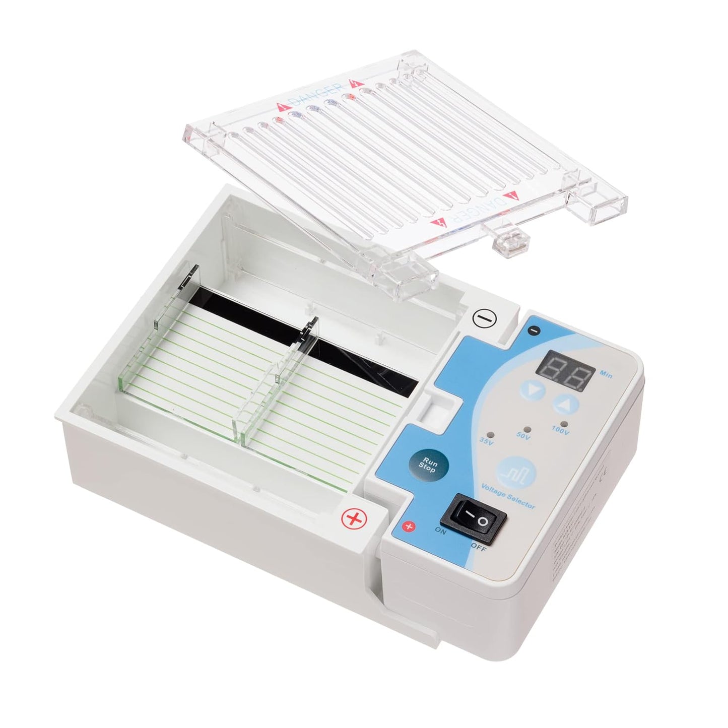 IVYX Scientific Mini Gel Electrophoresis System, with Power Supply 35V 50V 100V and Timer