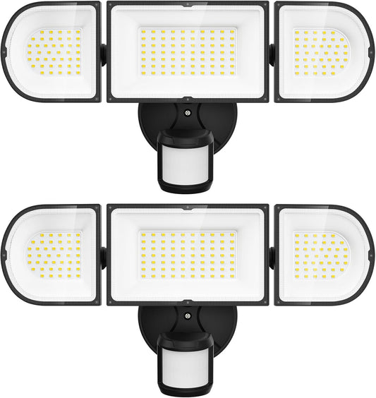 150W Motion Sensor Lights Outdoor for Outside, 15000LM LED Flood Lights Outdoor wired Dusk to Dawn, Exterior Security Floo