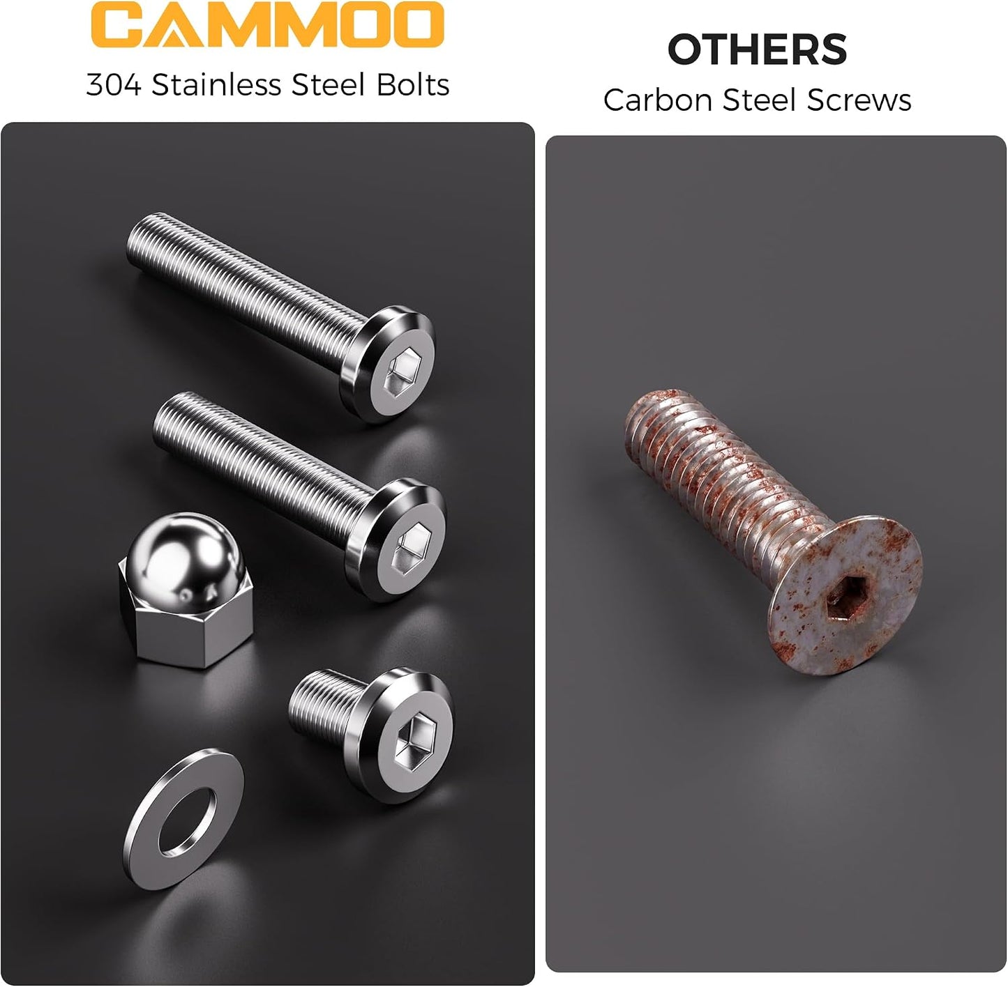CAMMOO 3-Step RV Steps with Wheels, Per Step 1000LBS Capacity, 304 Stainless Steel Bolts at All Critical Joints, Anti-Slip Treads Entry Steps for Travel Trailer Hot Tub Pool Porch Mobile Home Camper