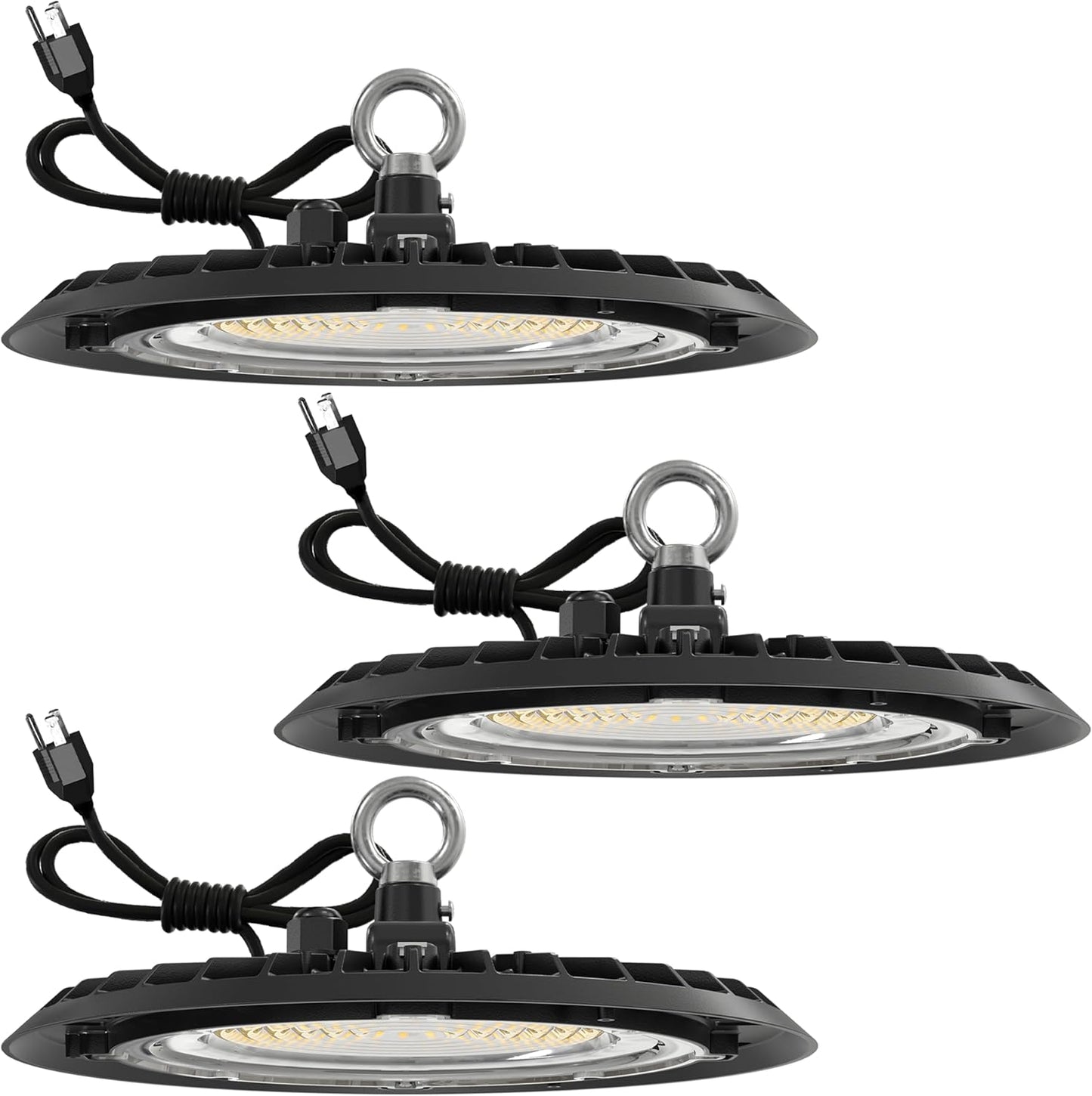 Sunco UFO LED Plug & Play High Bay Light, Lighting for Warehouse, 5000K Daylight, 150W, Power Cord Included, 19500 LM, 120VAC, IP65 Waterproof