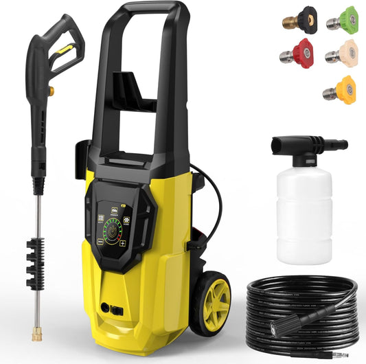 Electric Pressure Washer,1700PSI Max 1.8GPM Power Washer with Touch Screen Adjustable Pressure, 5 Nozzle and 35 Foot Hose,35 Foot Power Cord