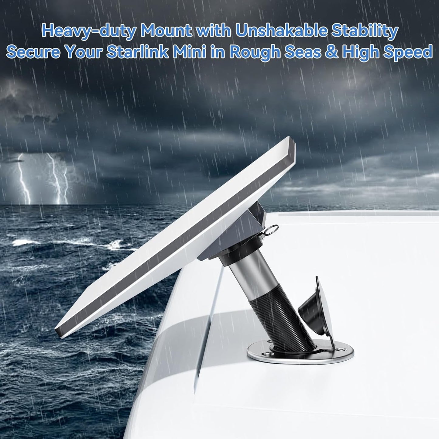 Starlink Mini Mount, Marine-grade 360° Swive Fishing Rod Holder Mount for Satellite Dish, Heavy-Duty & Lockable Starlink Mini Mounting Kit Starlink Mini Accessories for Boats Yachts Sailboats Trawlers