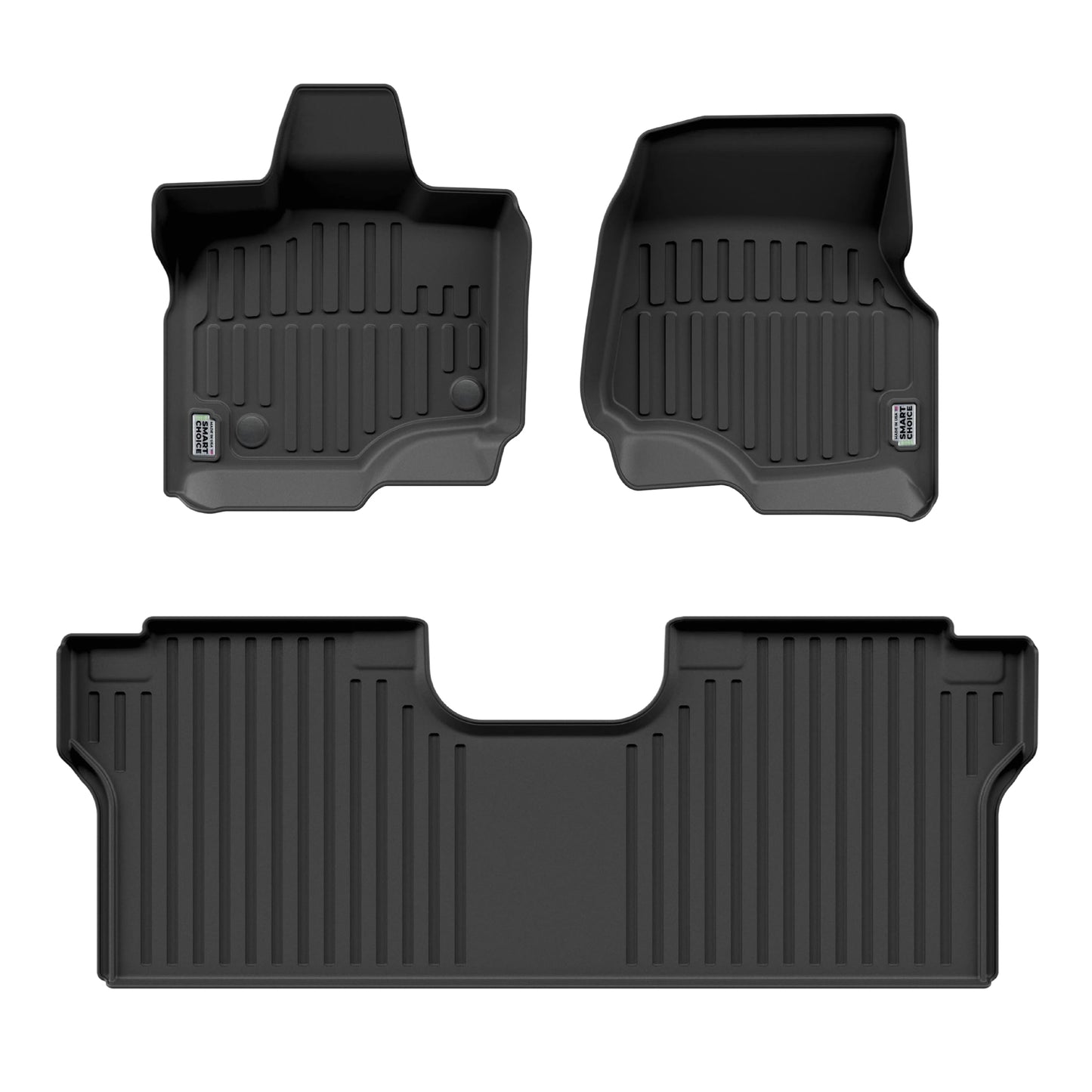 Smart Choice Car Floor Mats Custom fit for 2015-2026 Ford F-150 - Made in USA - Black - Full Set 1st & 2nd Row