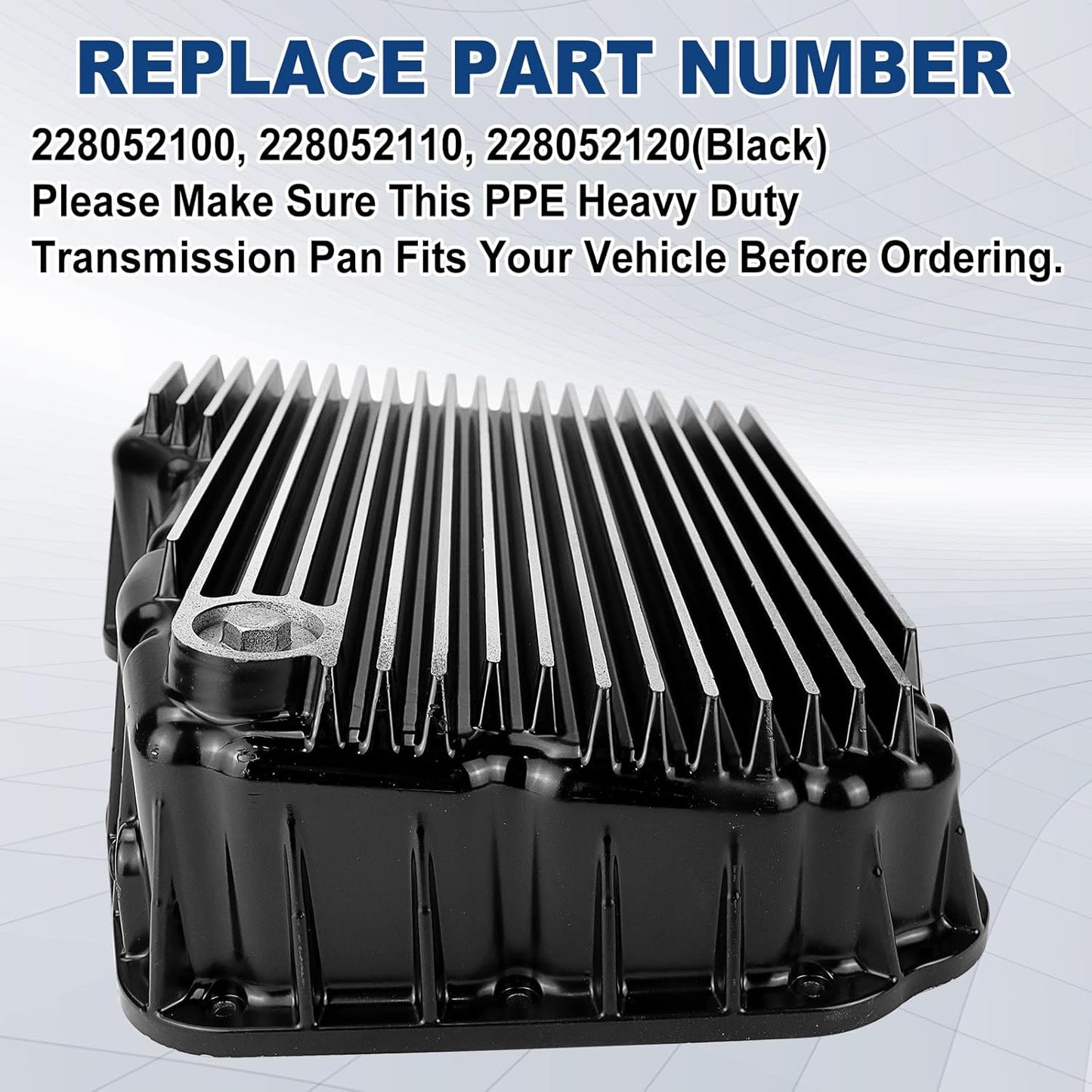228052100 Heavy Duty Transmission Pan - Compatible for Dodge Ram 2500/3500 6.7L 68RFE Transmission 2007-2025, Replace# 228052110, 228052120（Black）