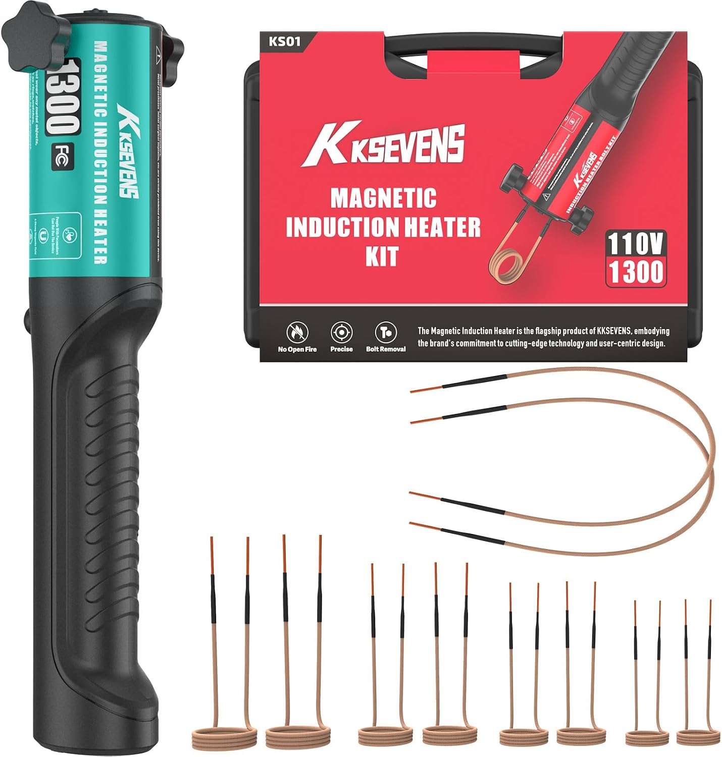 Induction Heater Bolt 1300W 110V,Induction Bolt Heater Removal Tool Kit with 10 Coils