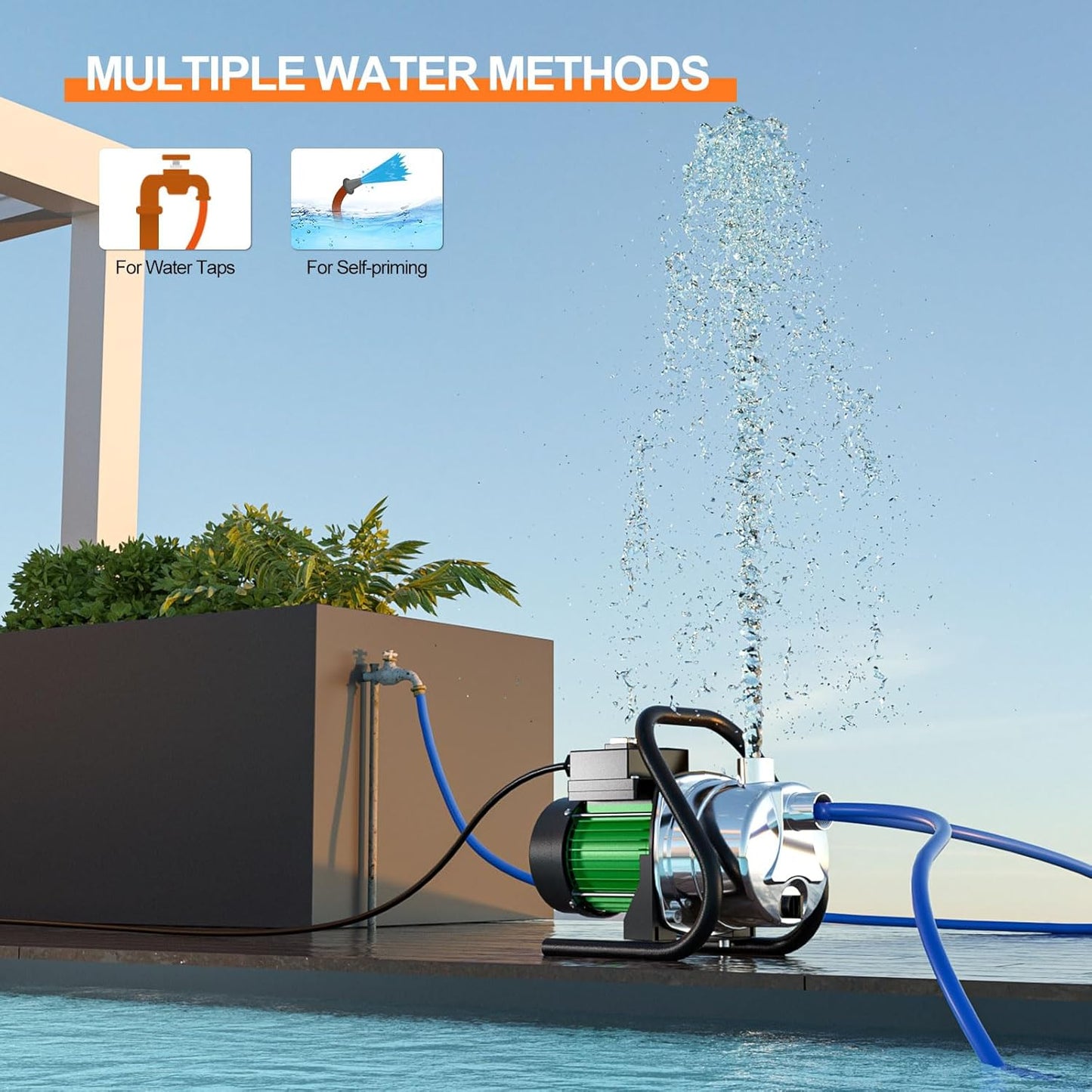 SHANGDA Water Transfer Pump for Irrigation and Lawn Care