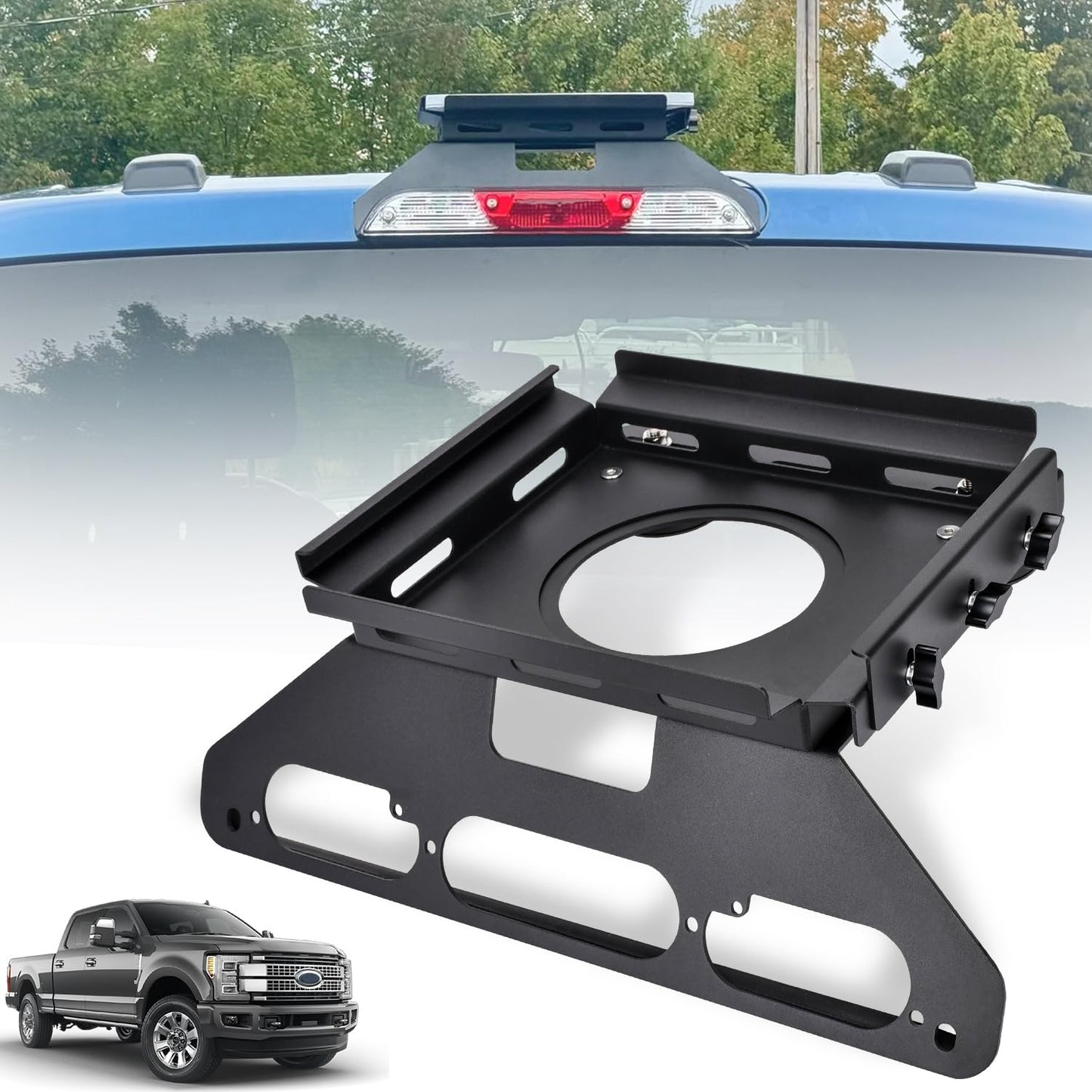 TOPOWN Drill-Free Cab Mount for Starlink Mini for Ford F150 (2015+), Metal Bracket for Starlink Mini for F250-F550 (2017+), Magnetic Mount for Aluminum Body (US Patent 30/008,384)