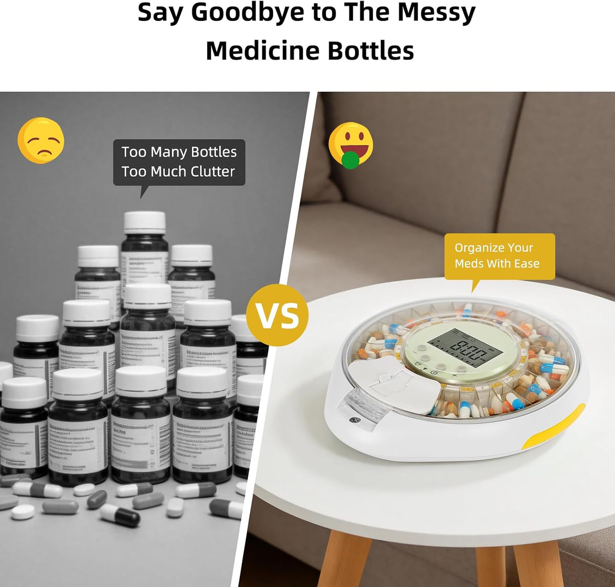 28-Day Bluetooth Automatic Pill Dispenser with App Alert for Caregivers